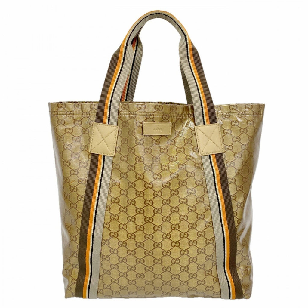 Gucci Gold Coated Canvas Tote Bag (Pre-Owned)