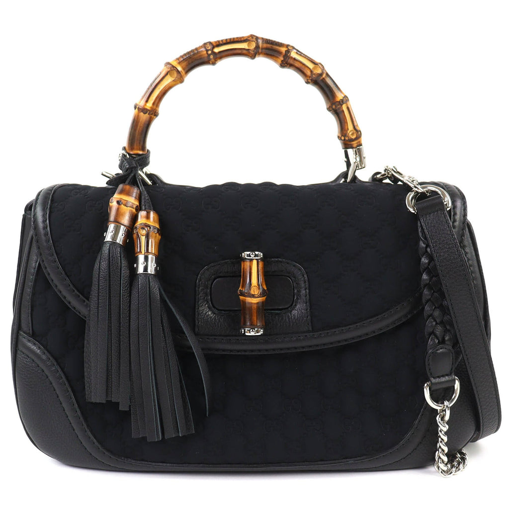 Gucci Black Leather Handbag Shoulder Bag (Pre-Owned)