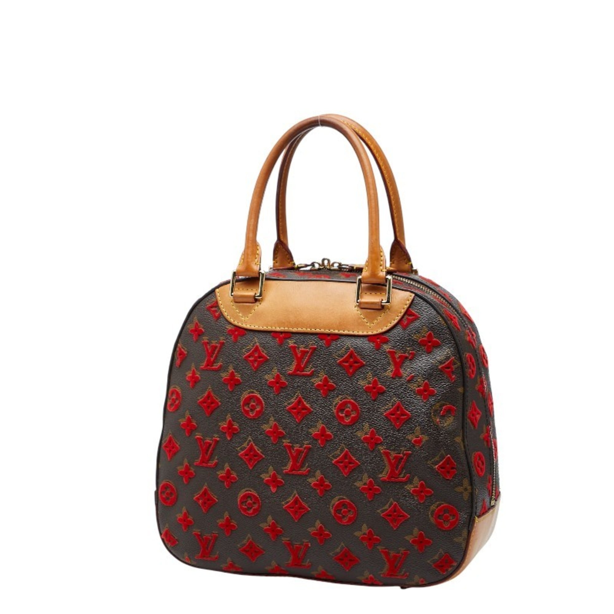 Louis Vuitton Brown Pvc Leather Handbag
