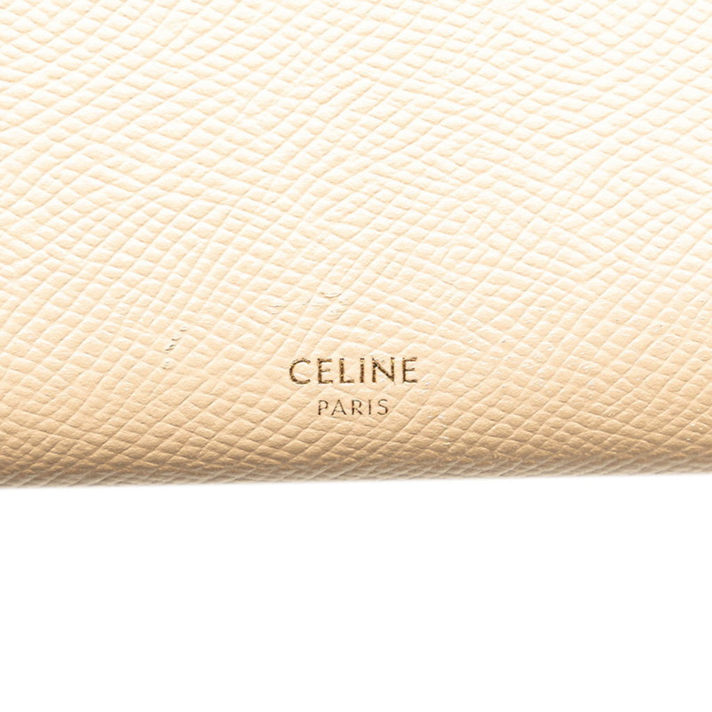 Celine Beige Leather Long Wallet (Bi-Fold)