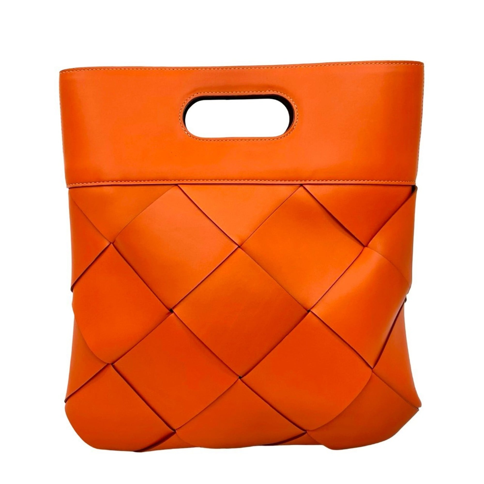 Bottega Veneta Orange Leather Tote Bag