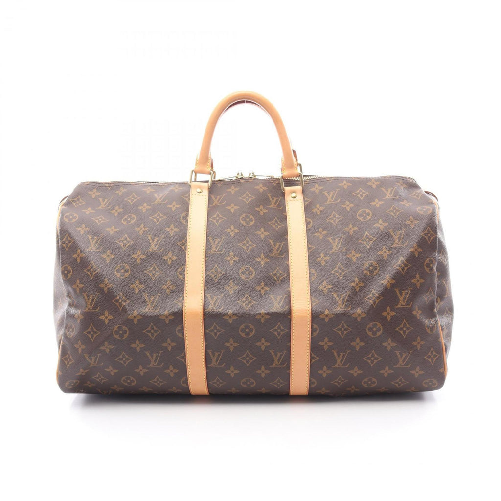 Louis Vuitton Brown Coated Canvas Leather Boston Bag