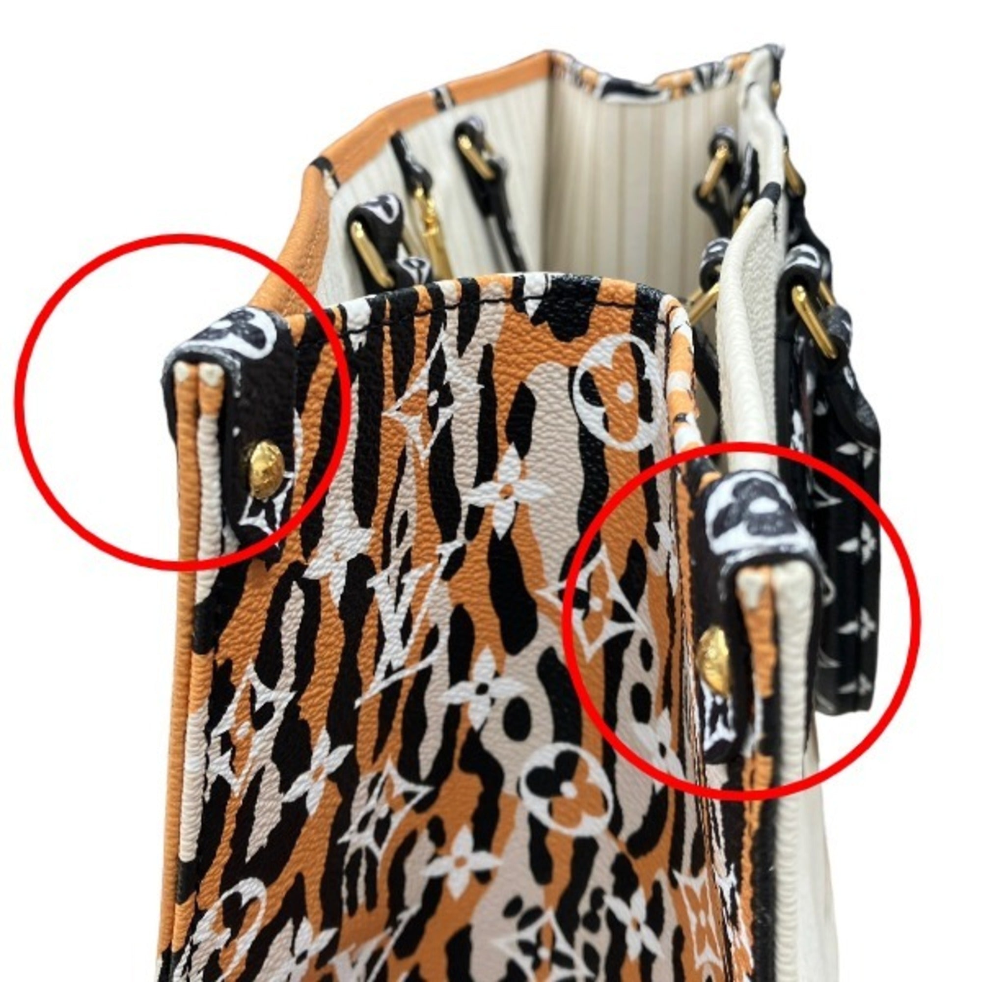 Louis Vuitton Orange White Tote Bag