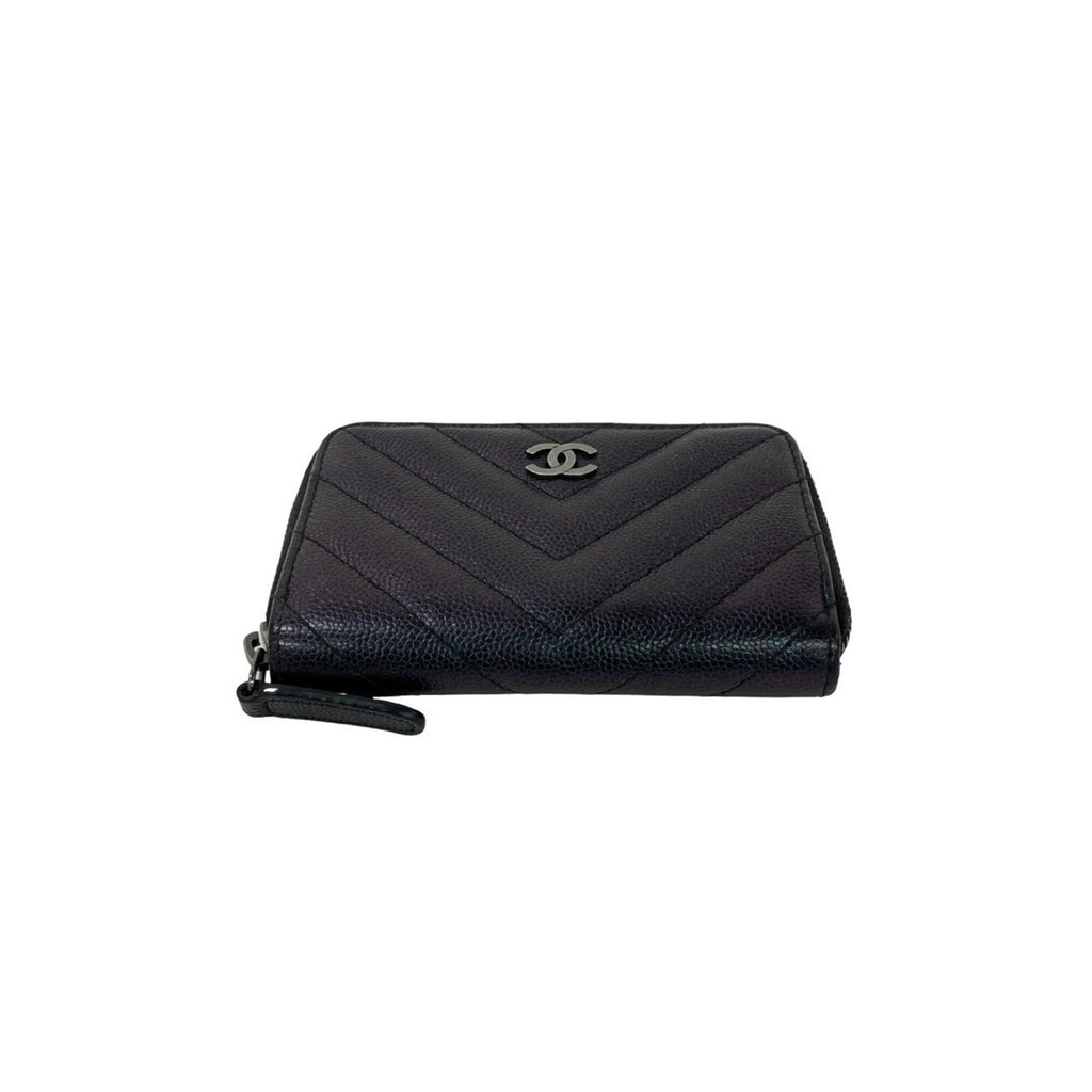 Chanel Black Grained Calfskin Coin Purse/Coin Case