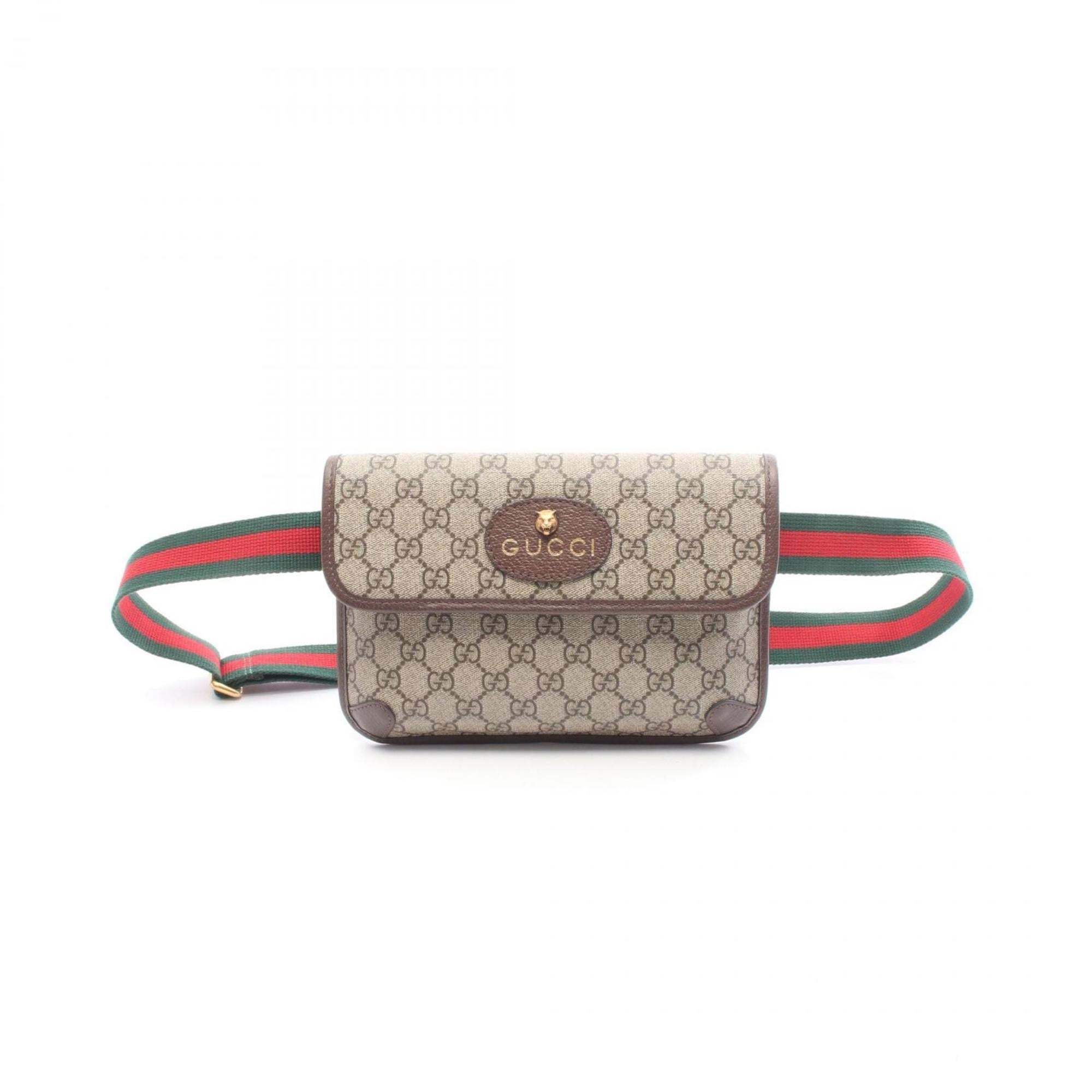 Gucci Beige Brown Pvc Coated Canvas Leather Fanny Pack (Pre-Owned)