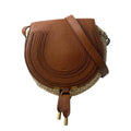 Chloé Beige Brown Raffia Leather Shoulder Bag (Pre-Owned)