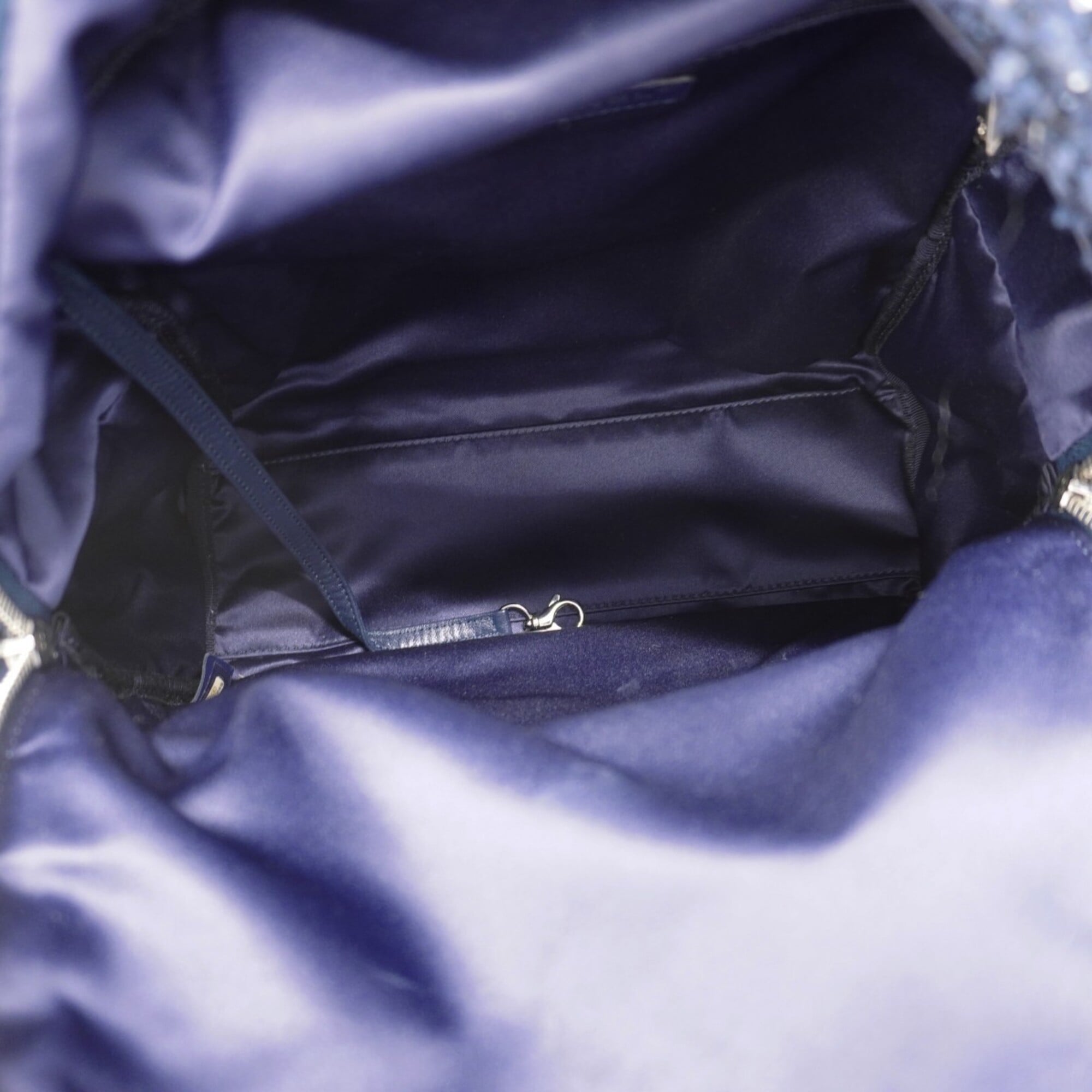 Chanel Navy Nylon Tweed Backpack