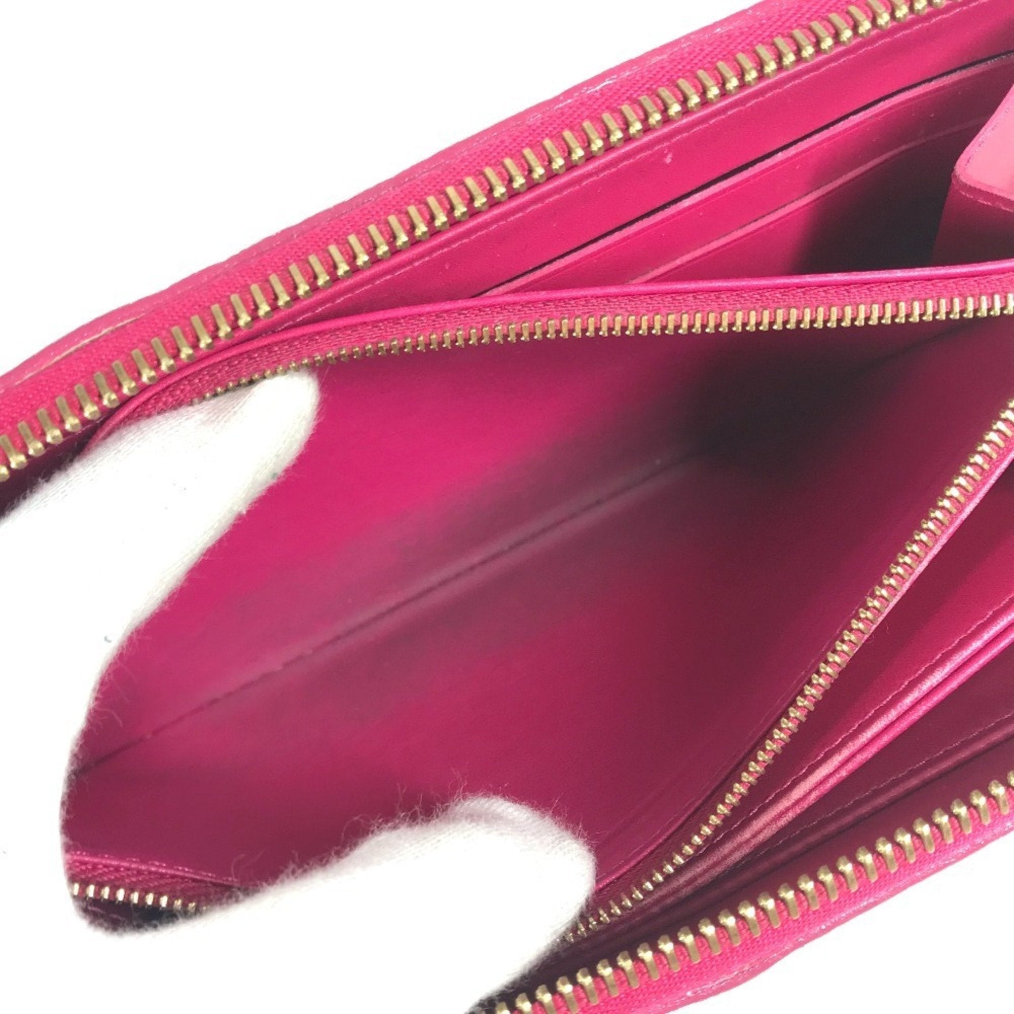 Louis Vuitton Indian Rose Pink Patent Leather Long Wallet (Tri-Fold)