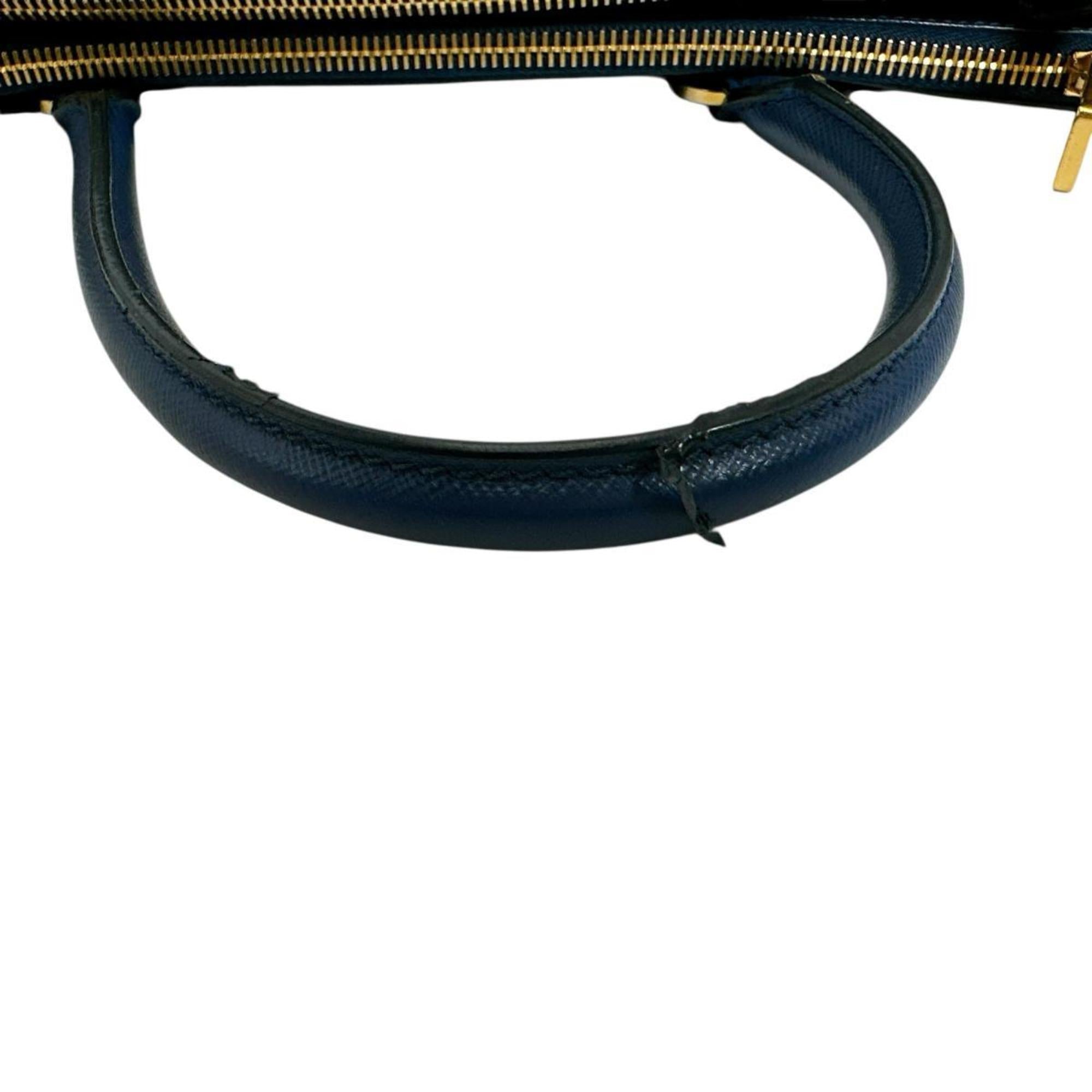 Prada Blue Leather Handbag Shoulder Bag
