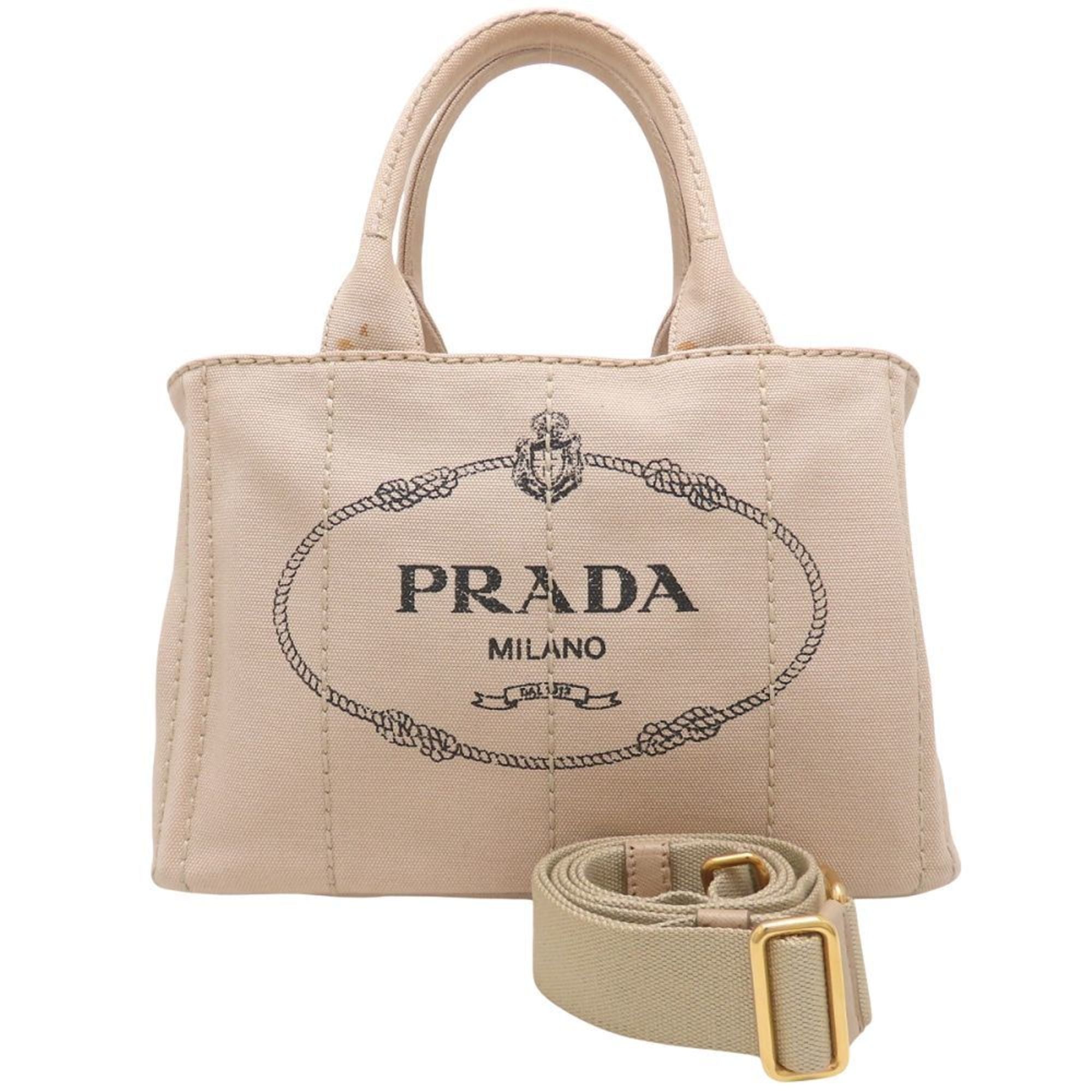 Prada Beige Canvas Handbag