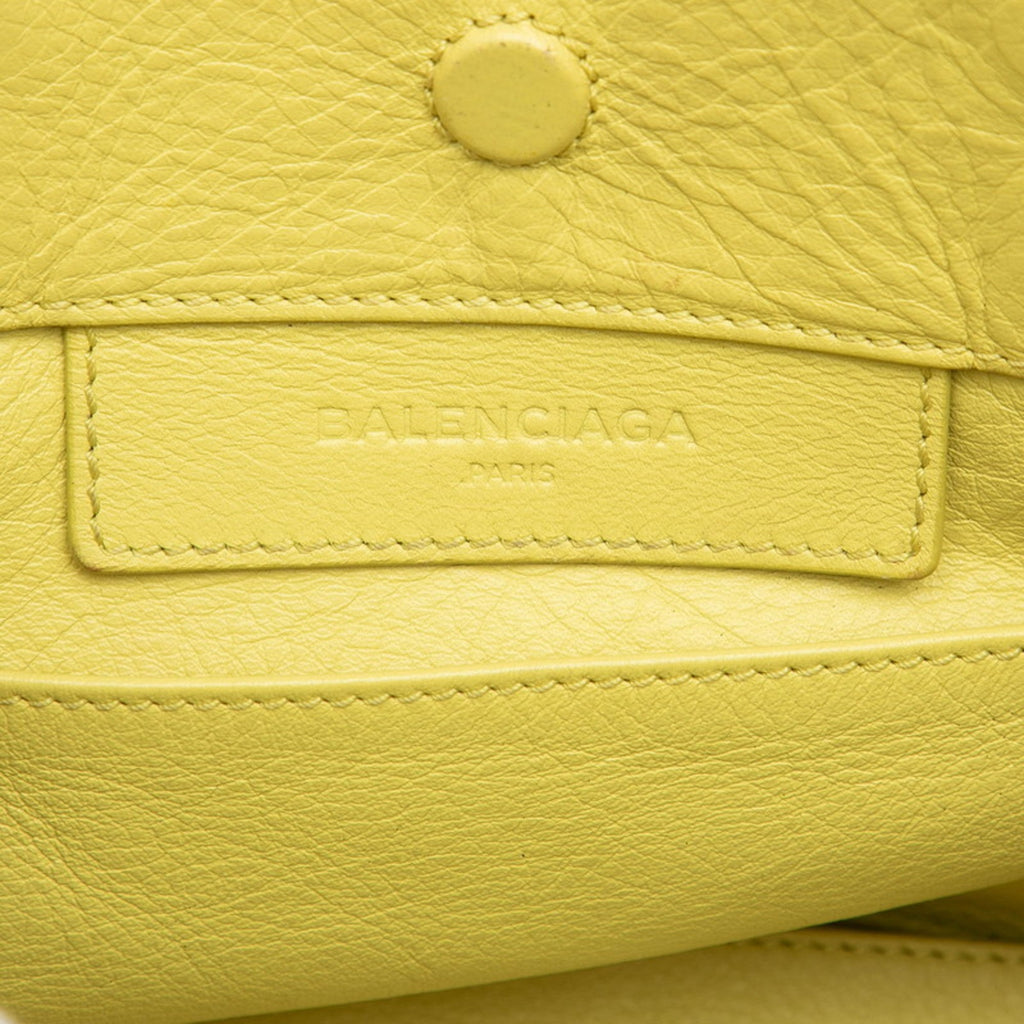 Balenciaga Black Yellow Leather Handbag Shoulder