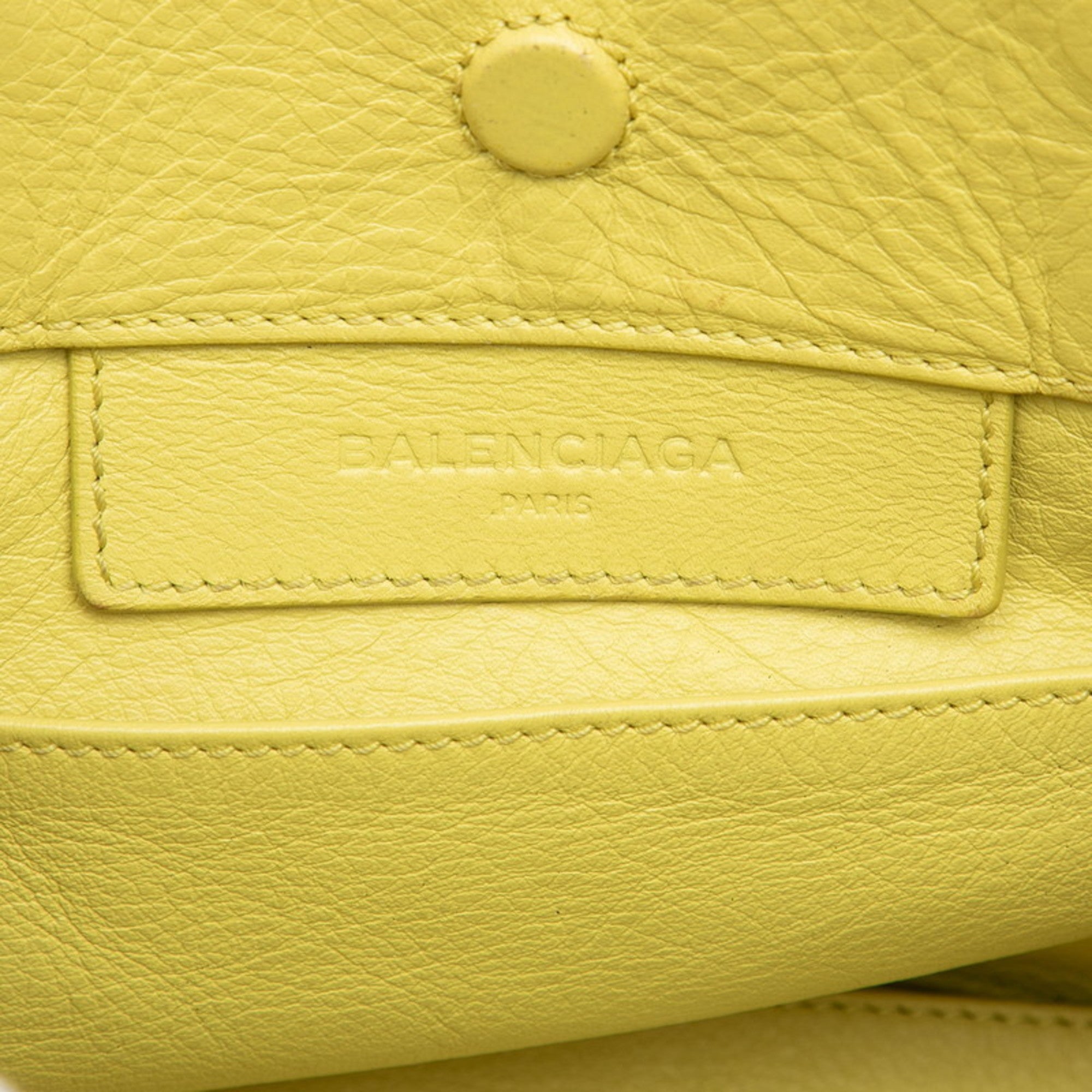 Balenciaga Black Yellow Leather Handbag Shoulder