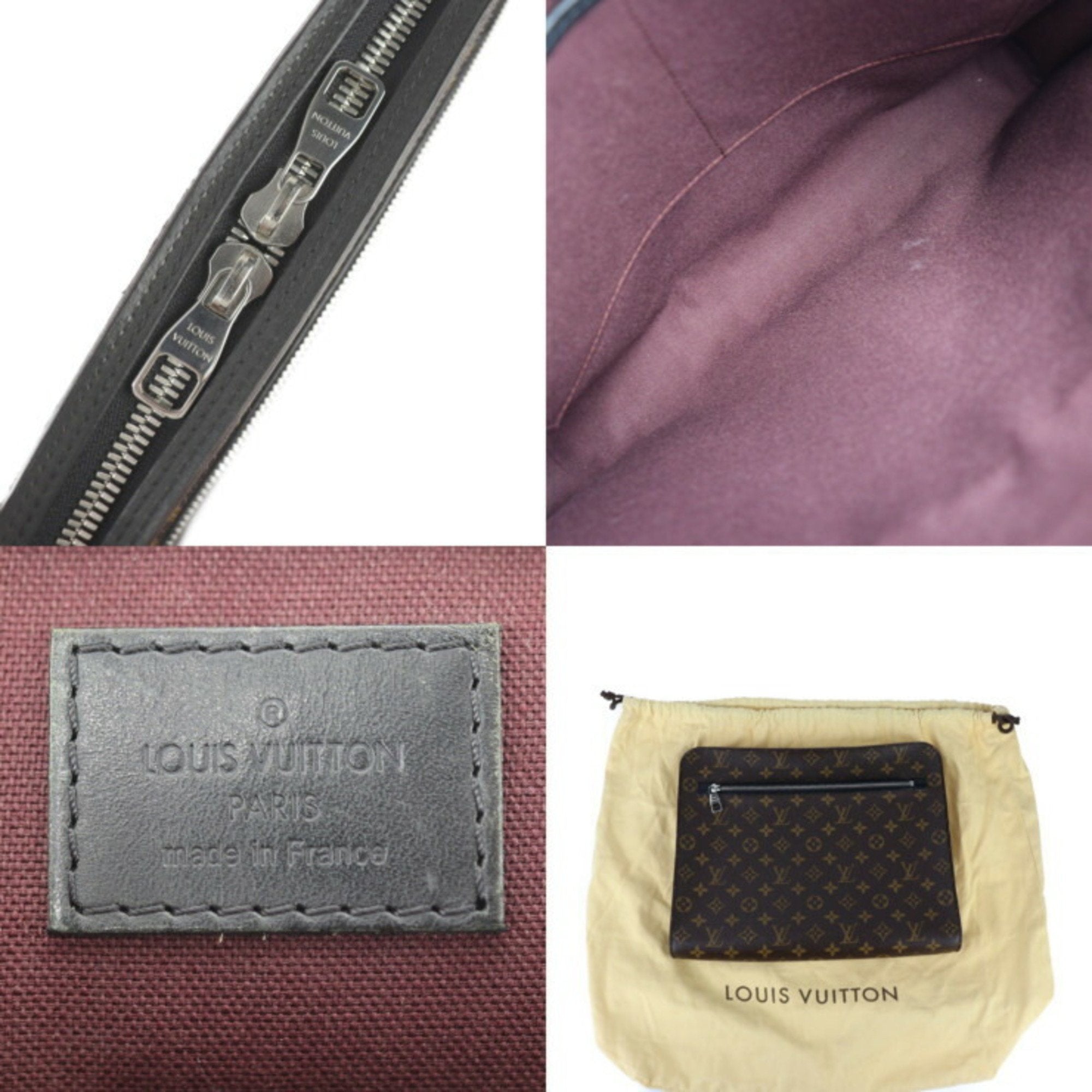 Louis Vuitton Black Brown Pvc Leather Clutch Bag Handbag