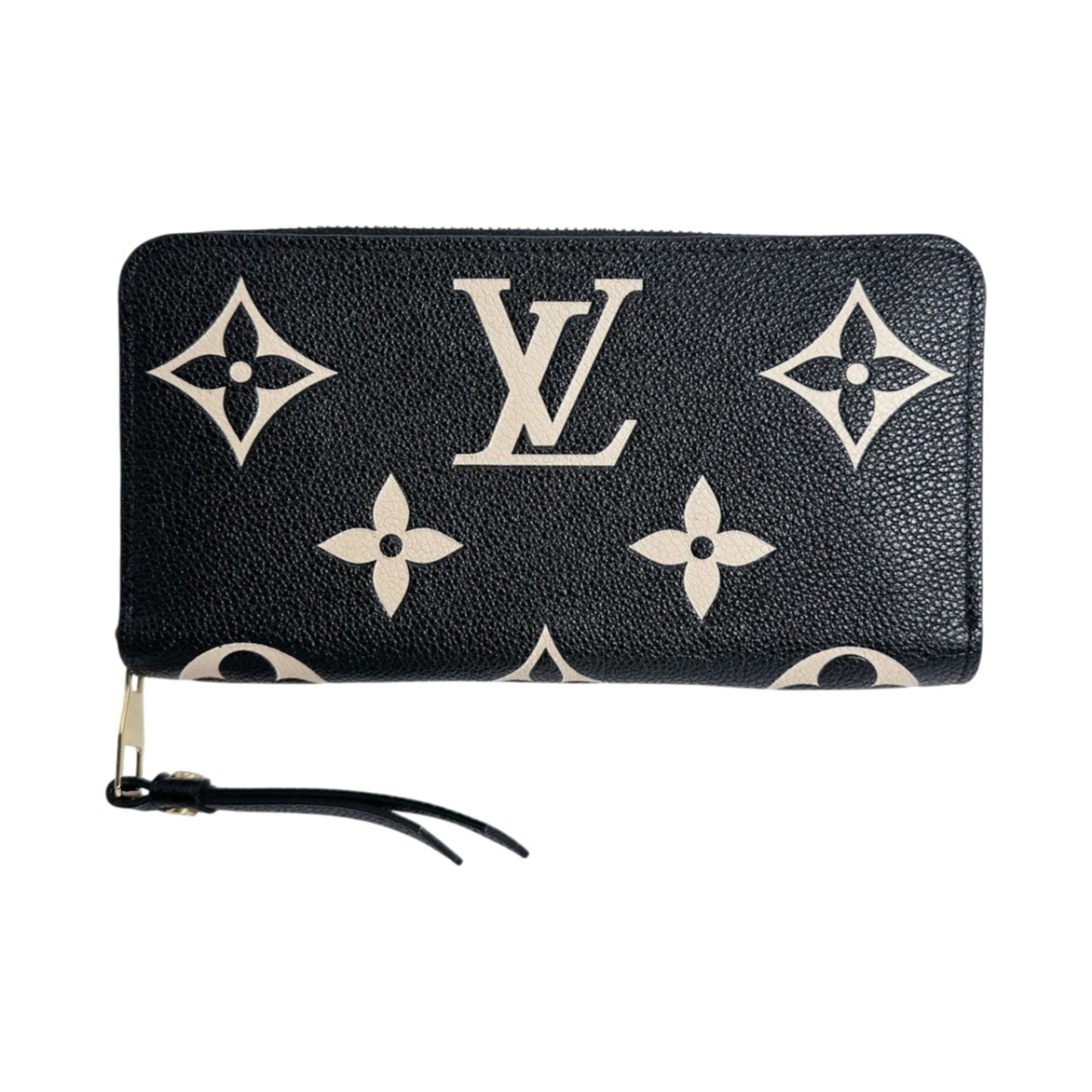 Louis Vuitton Beige Black Monogram Empreinte Long Wallet