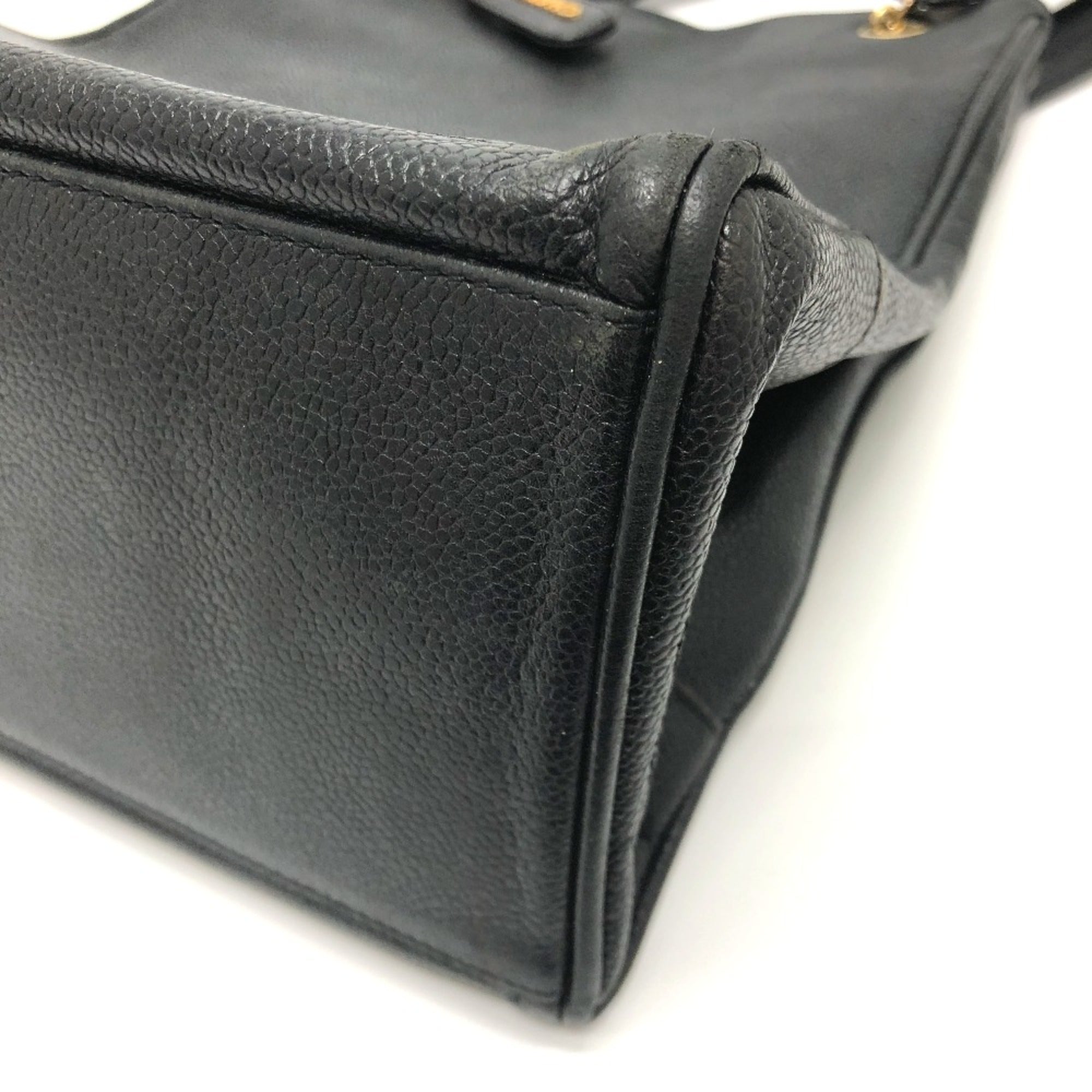 Chanel Black Leather Tote Bag