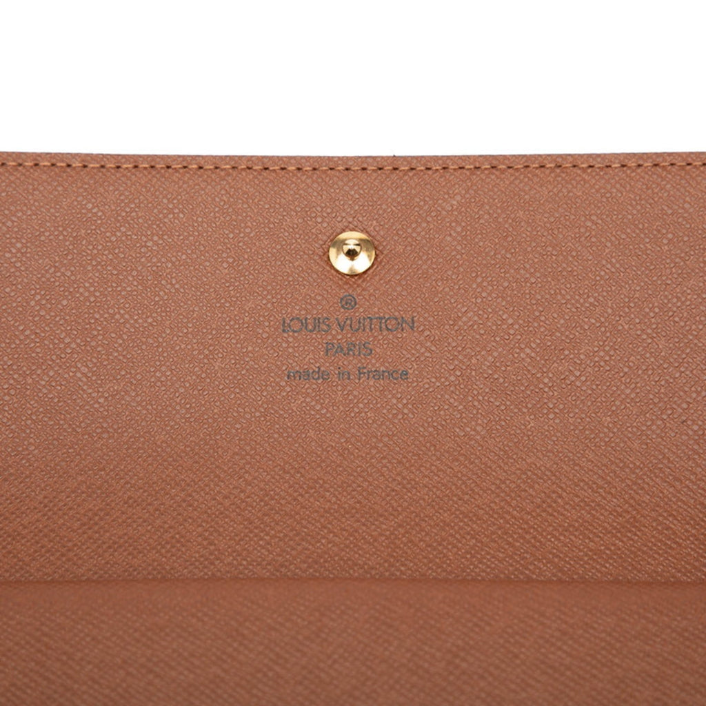 Louis Vuitton Brown Pvc Leather Long Wallet (Tri-Fold)