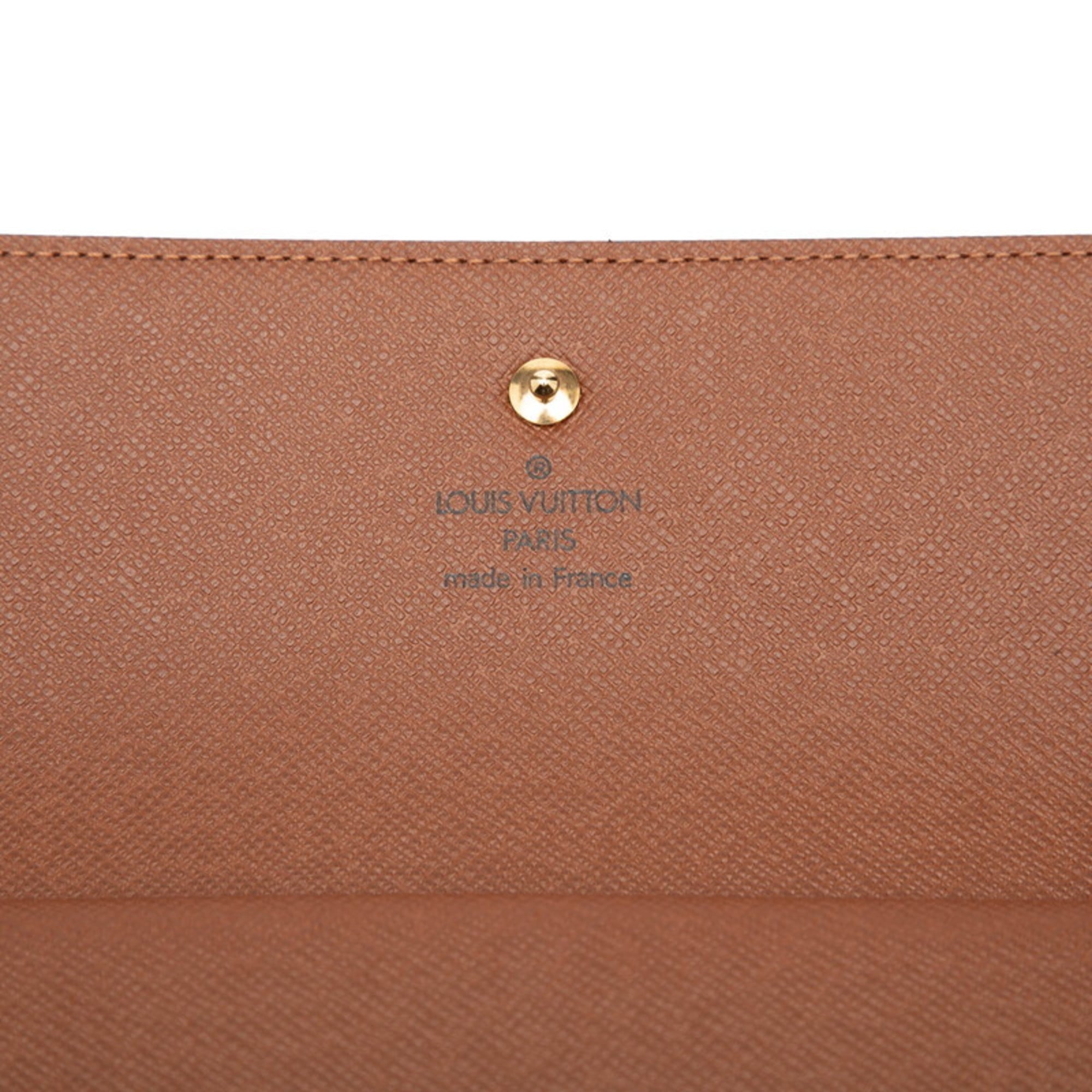 Louis Vuitton Brown Pvc Leather Long Wallet (Tri-Fold)