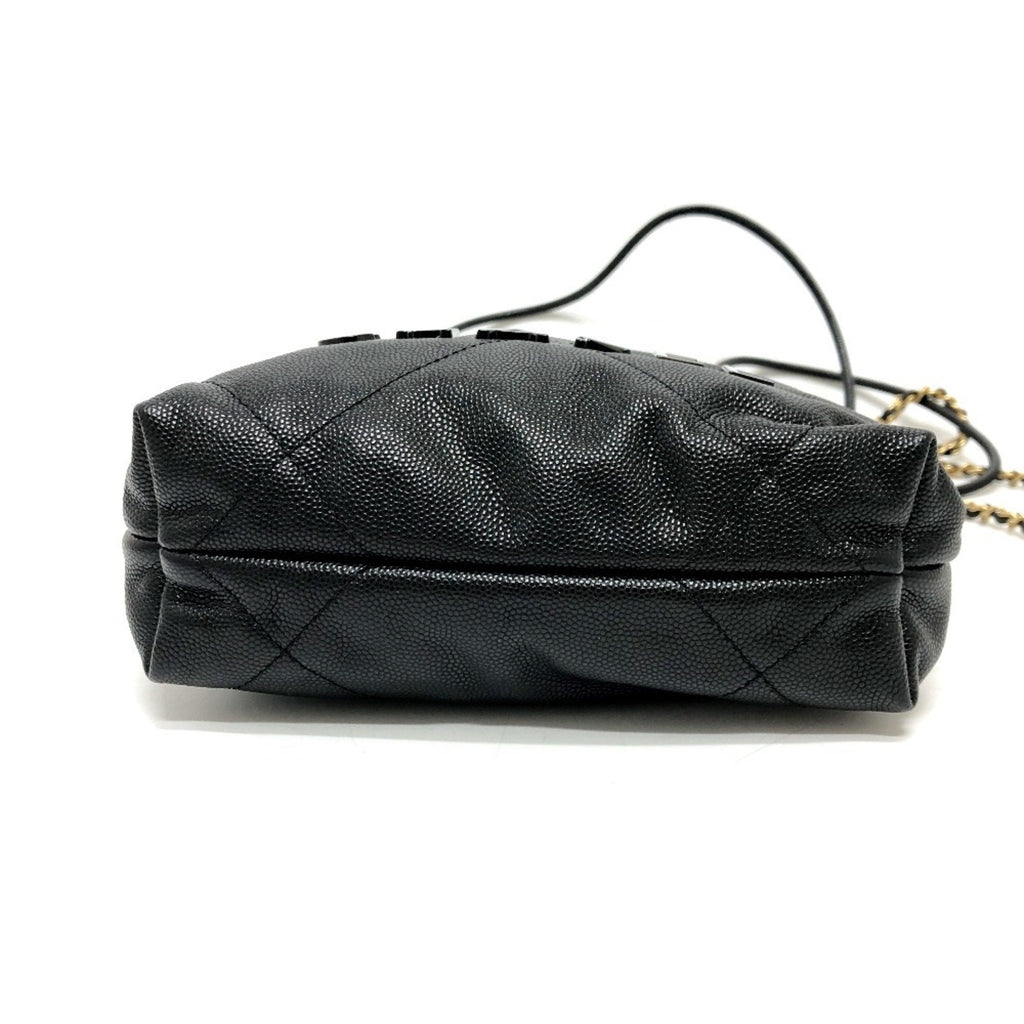 Chanel Black Grained Calfskin Shoulder Bag