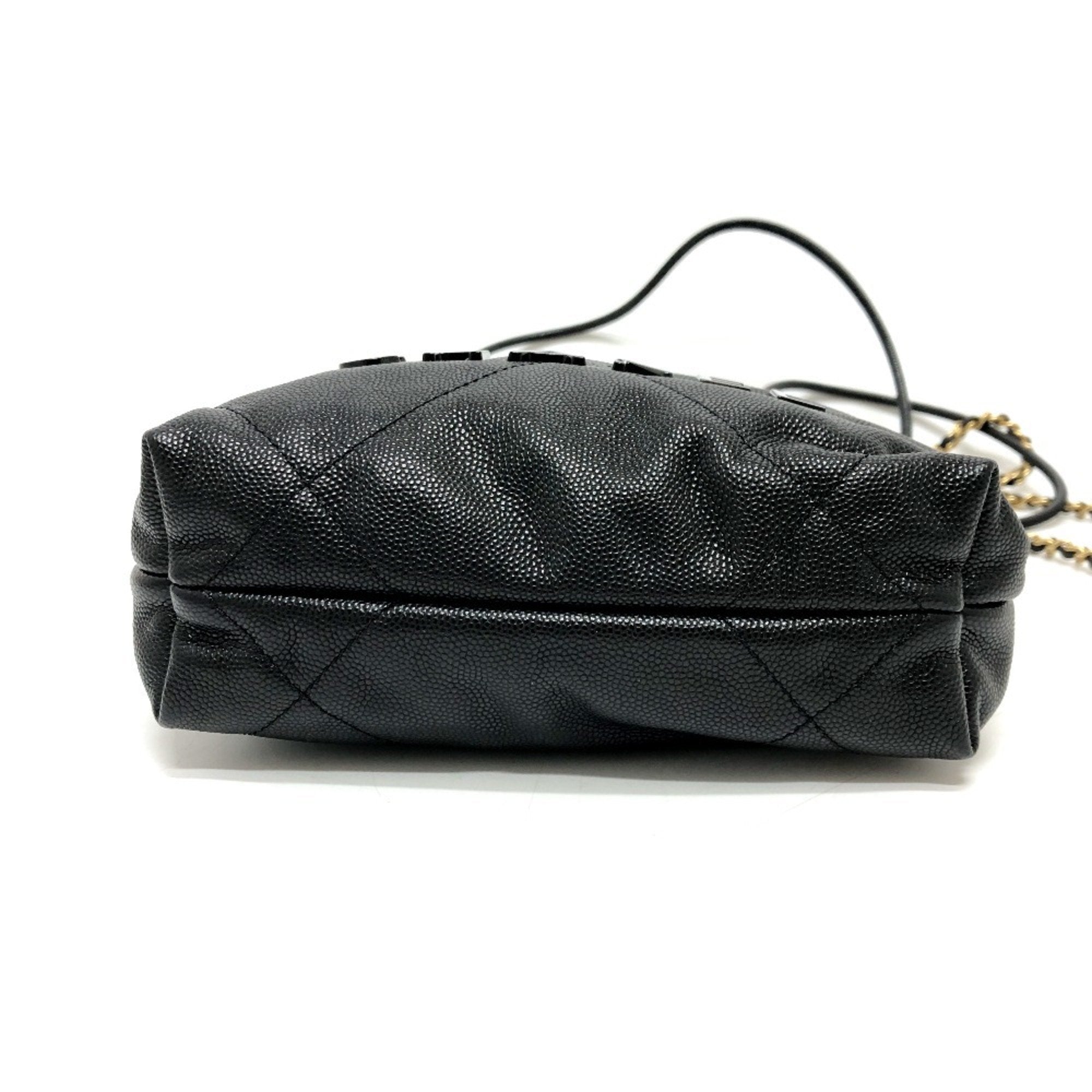 Chanel Black Grained Calfskin Shoulder Bag