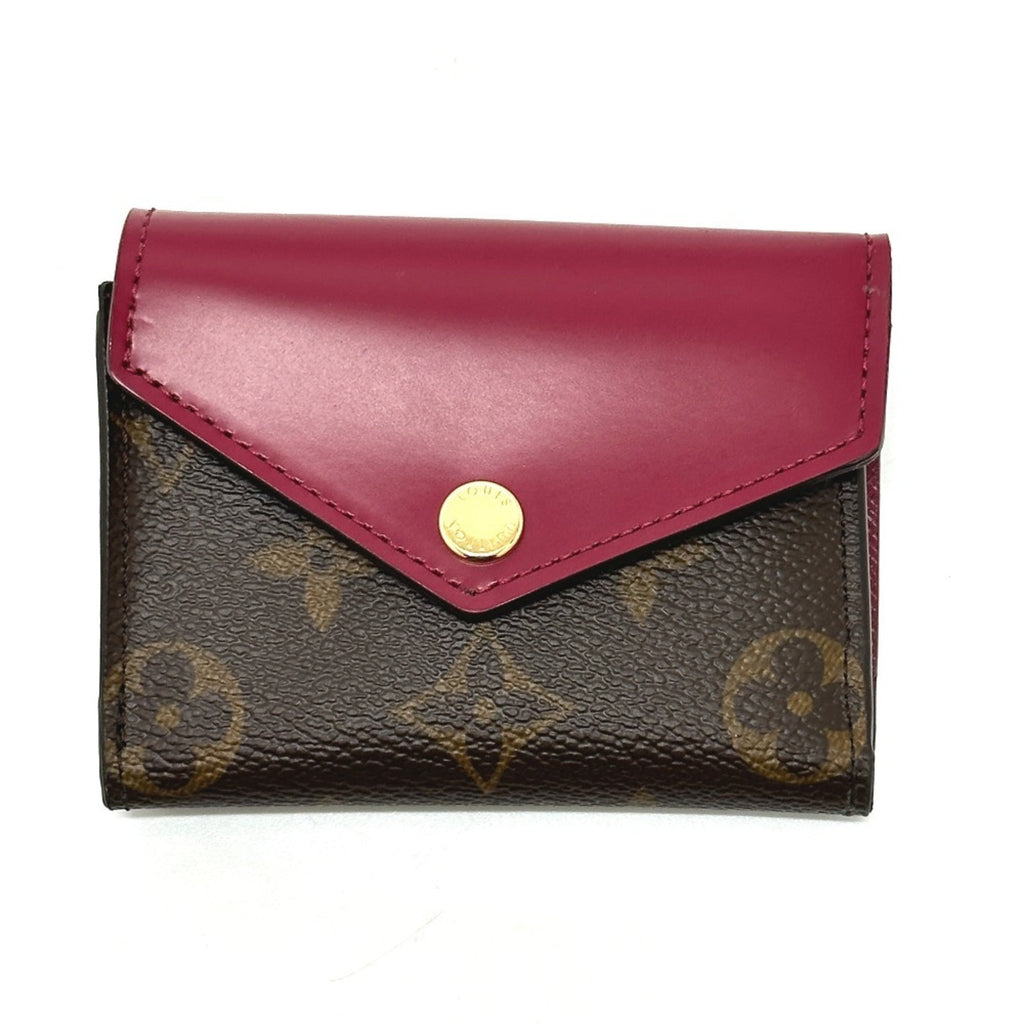 Louis Vuitton Monogram Brown Fuchsia Monogram Wallet (Tri-Fold)