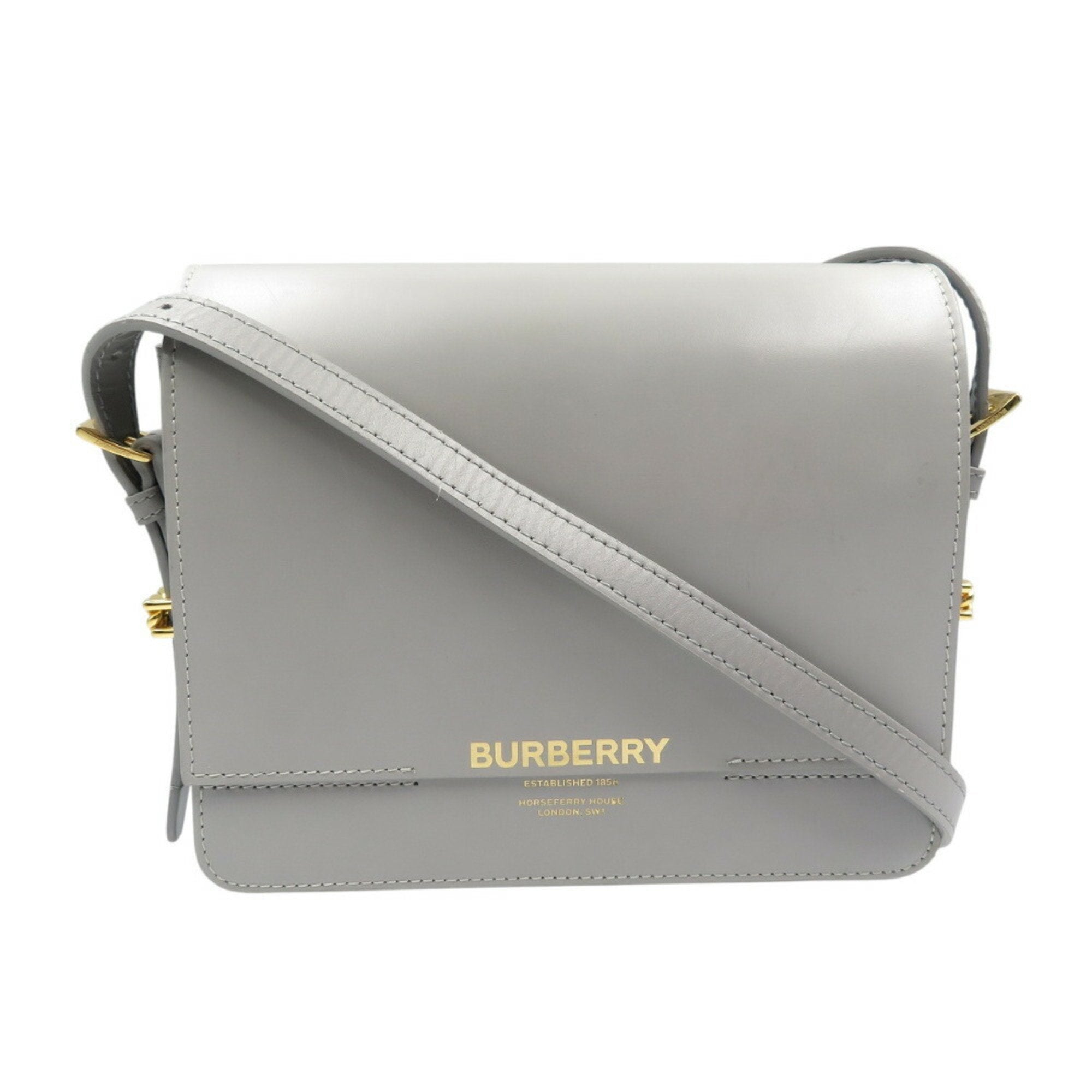 Burberry Gray Leather Shoulder Bag