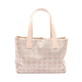 Chanel 2.55 Pink Leather Nylon Canvas Handbag Tote Bag