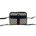 Gucci Navy Red Color Pvc Leather Shoulder Bag (Pre-Owned)
