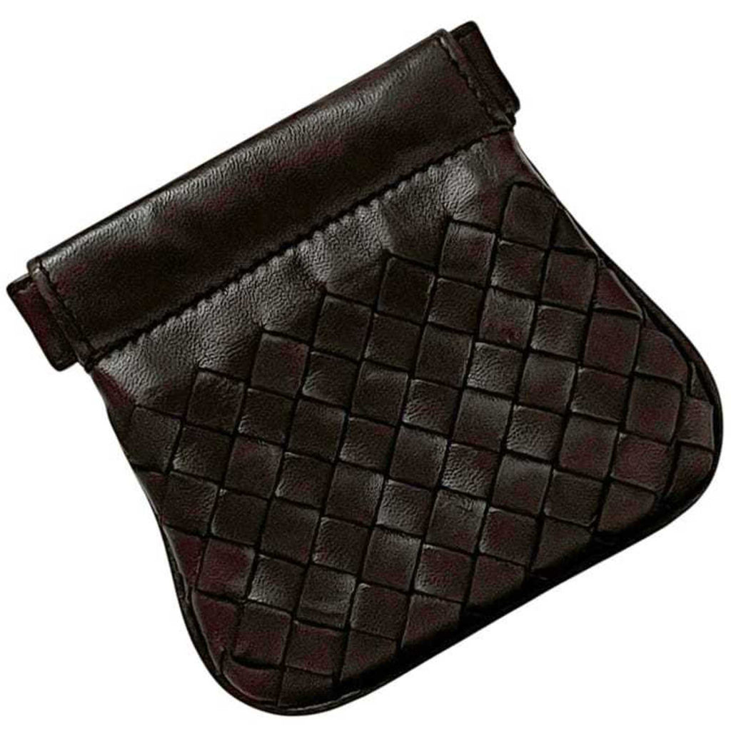 Bottega Veneta Intrecciato Brown Leather Coin Purse/Coin Case