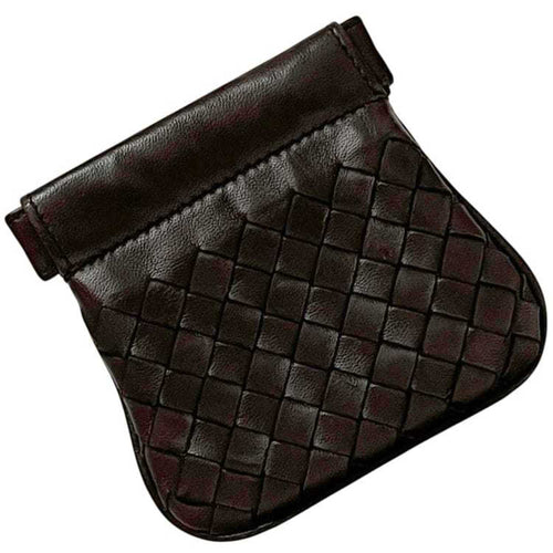 Bottega Veneta Intrecciato Brown Leather Coin Purse/Coin Case