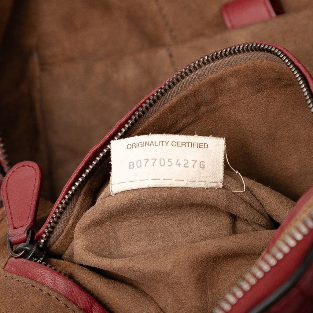 Bottega Veneta Red Color Wine Leather Backpack