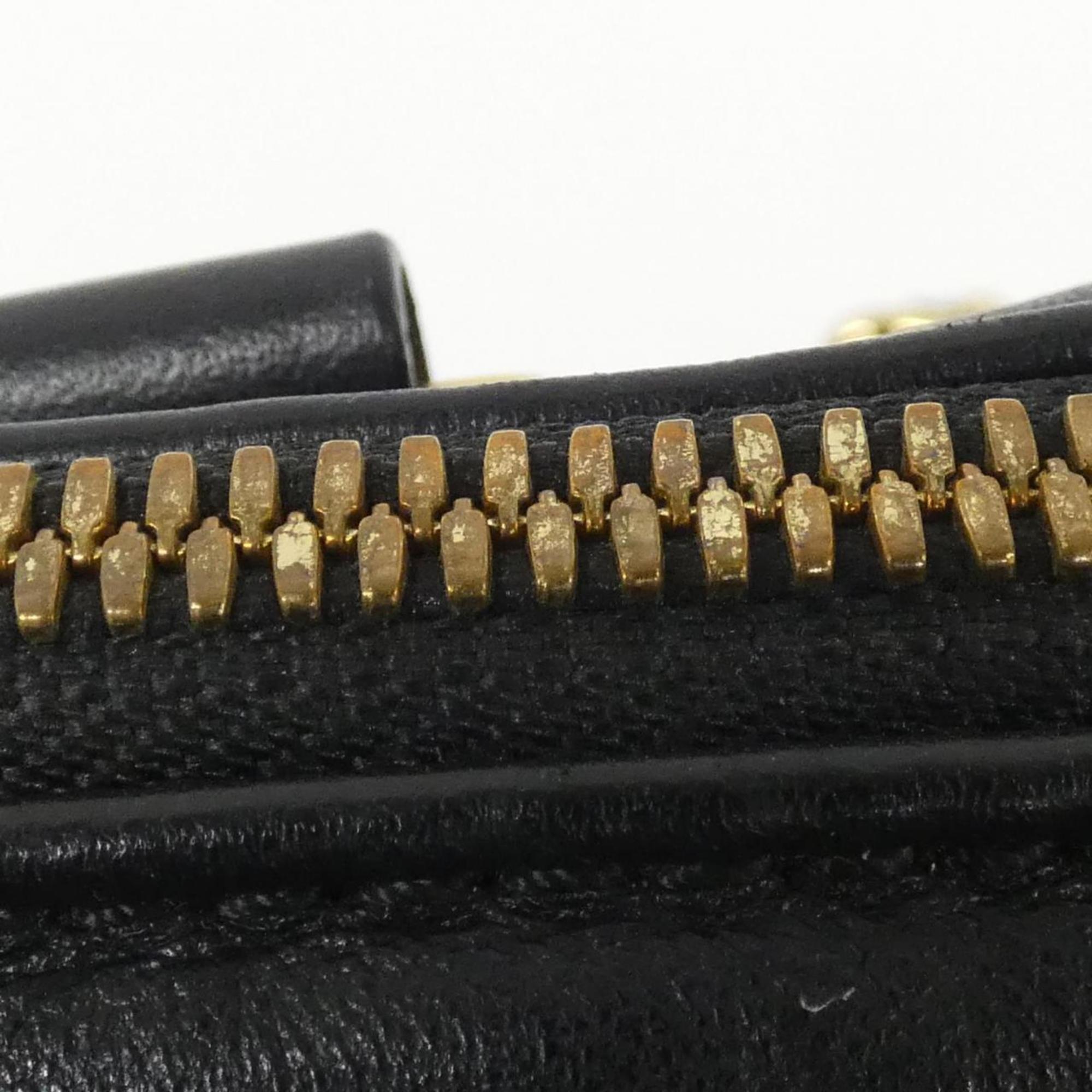 Louis Vuitton Black Leather Boston Bag