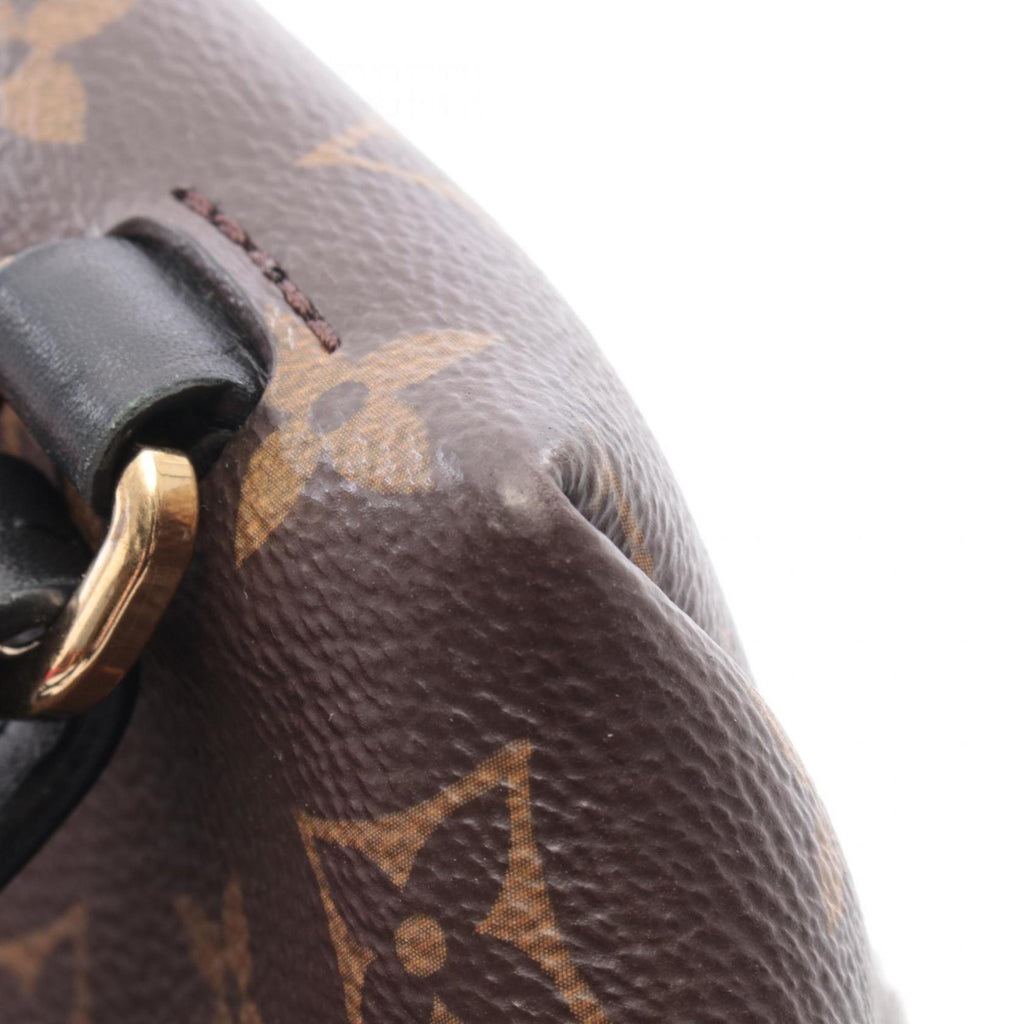 Louis Vuitton Black Brown Coated Canvas Monogram Leather Backpack Handbag