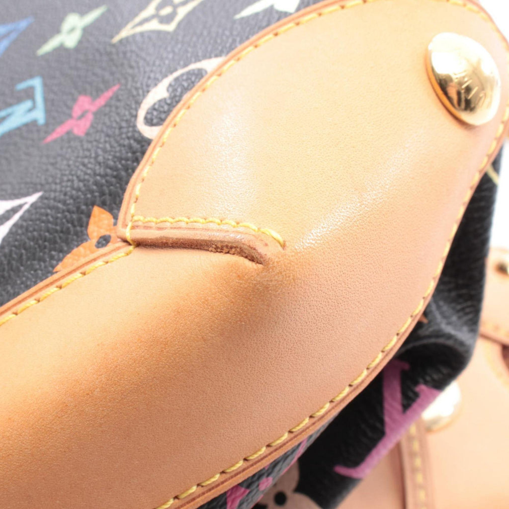 Louis Vuitton Monogram Multicolore Black Coated Canvas Leather Handbag