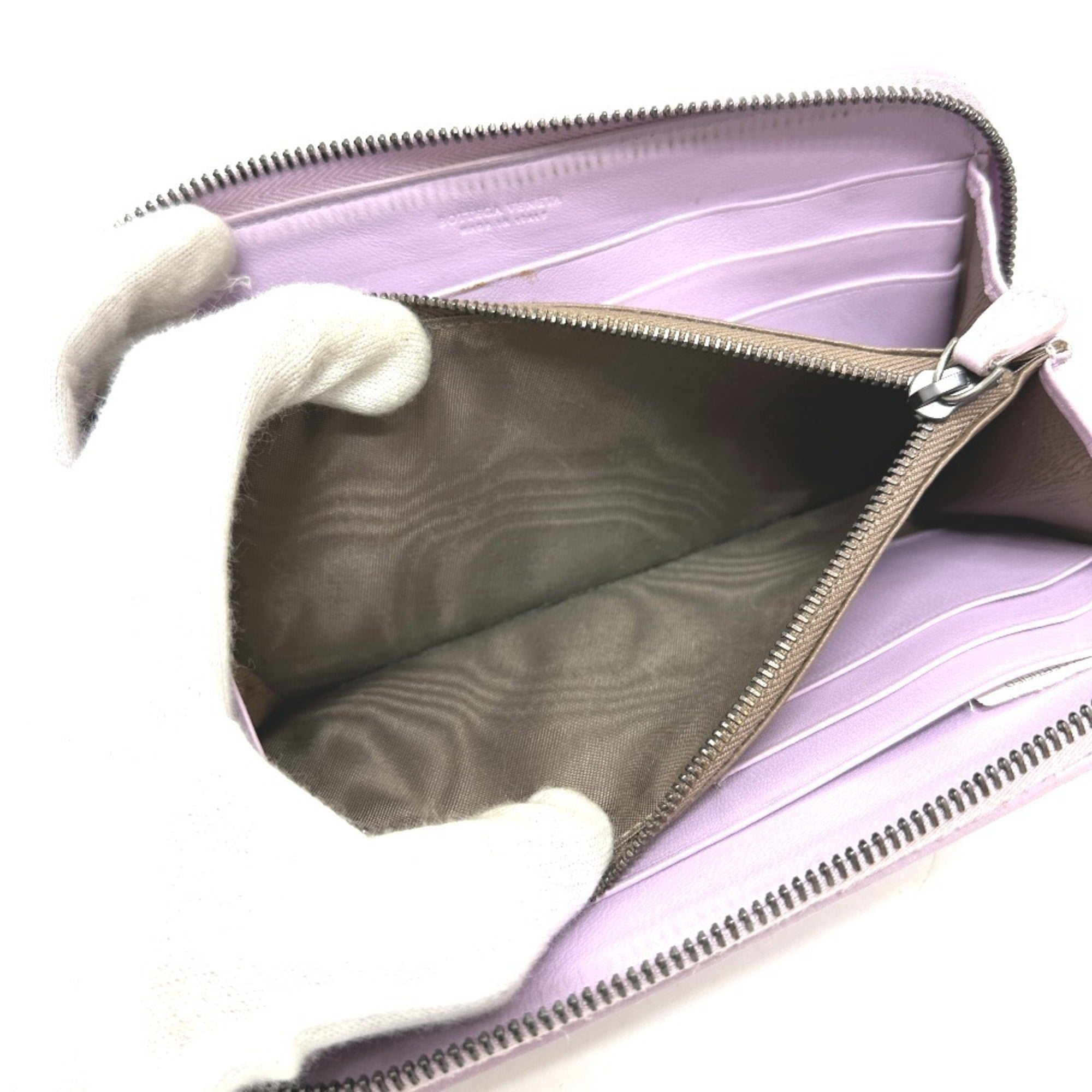 Bottega Veneta Purple Leather Long Wallet (Bi-Fold)