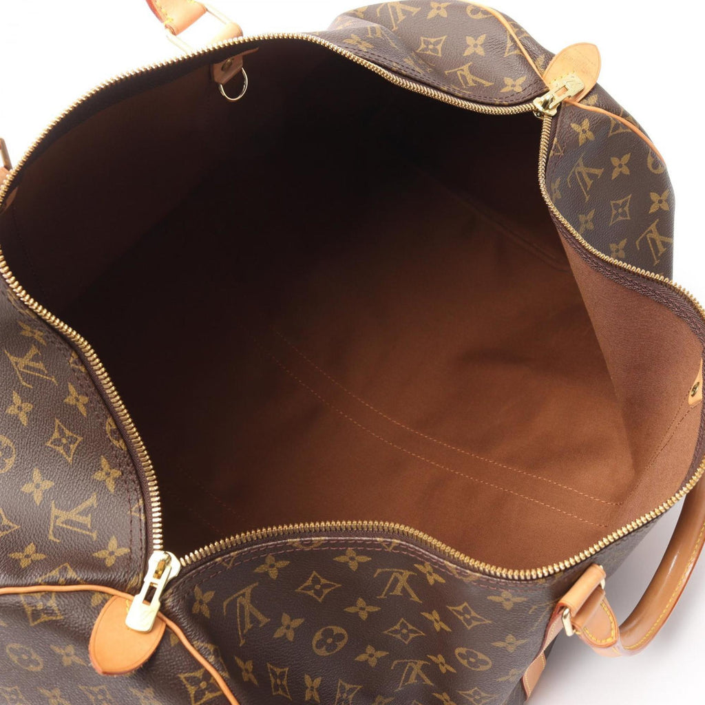 Louis Vuitton Brown Coated Canvas Leather Boston Bag Handbag