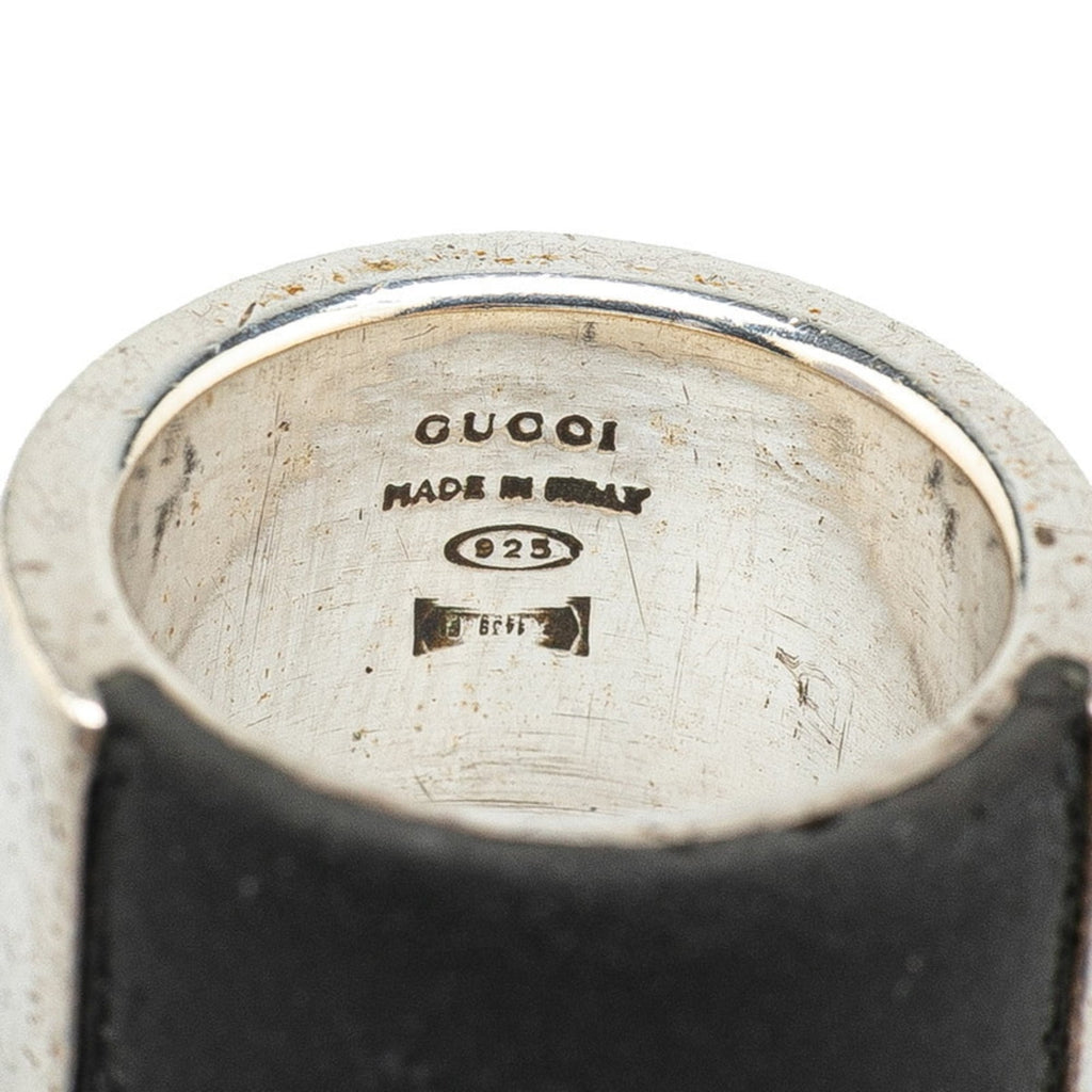 Gucci Rubber Silver 925 Band Ring (Pre-Owned)