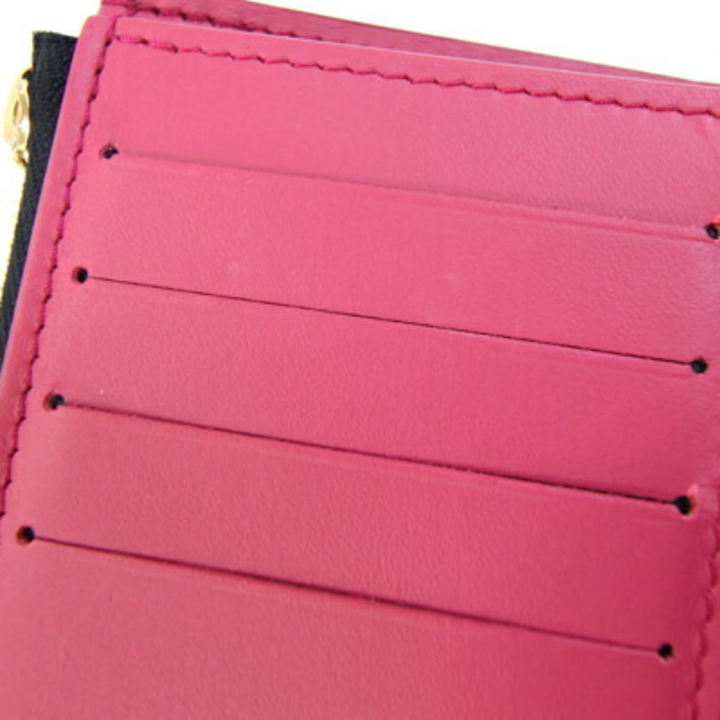 Louis Vuitton Bicolor Hot Pink Noir Leather Wallet (Tri-Fold)