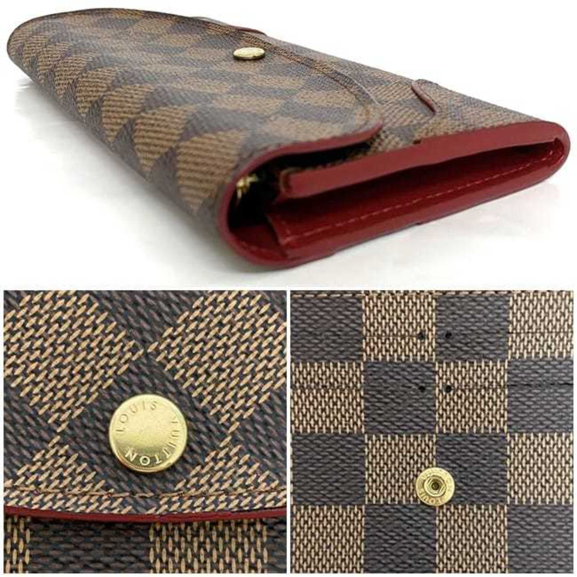 Louis Vuitton Brown Cerise Damier Canvas Red Color Damier Canvas Long Wallet