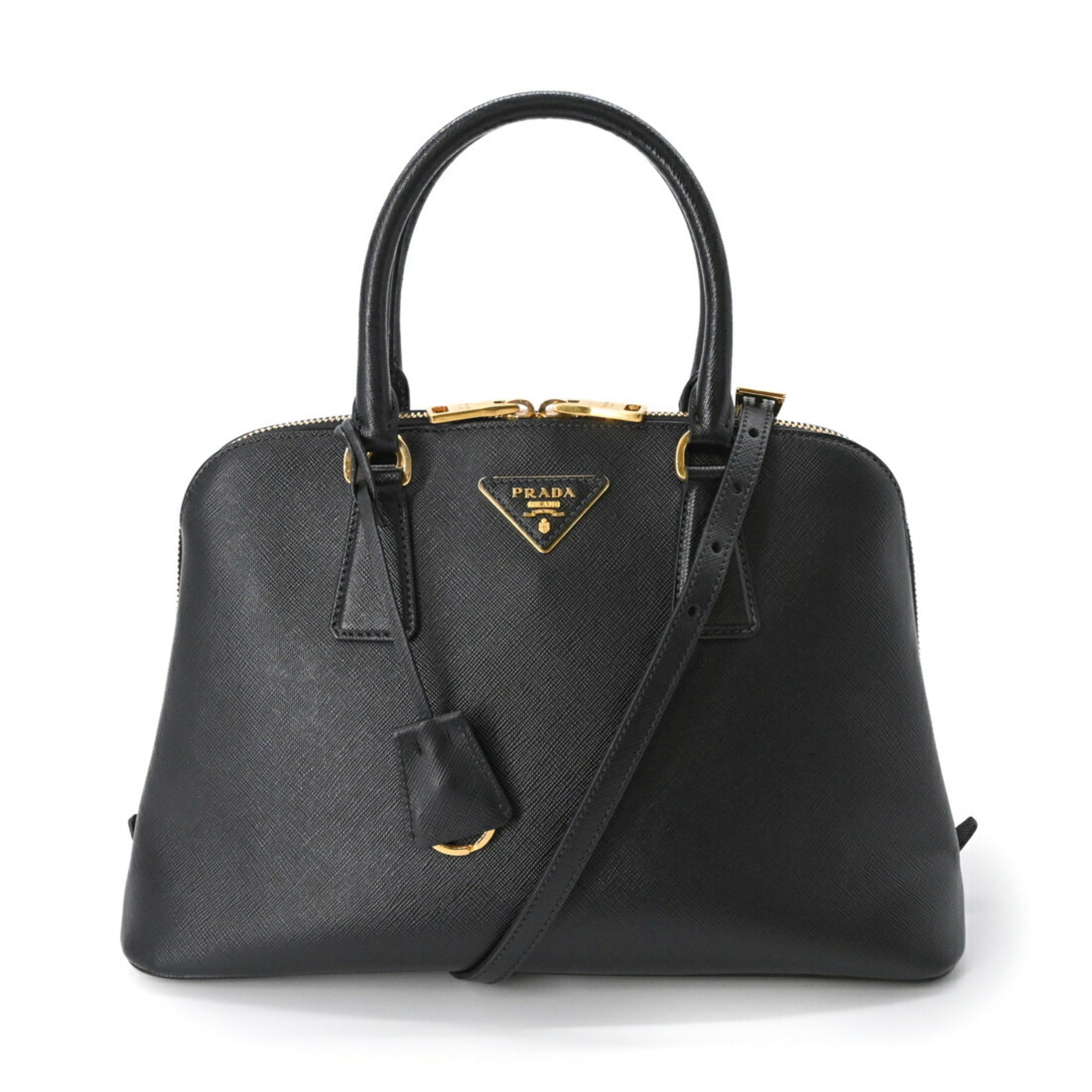 Prada Black Saffiano Triangle Handbag