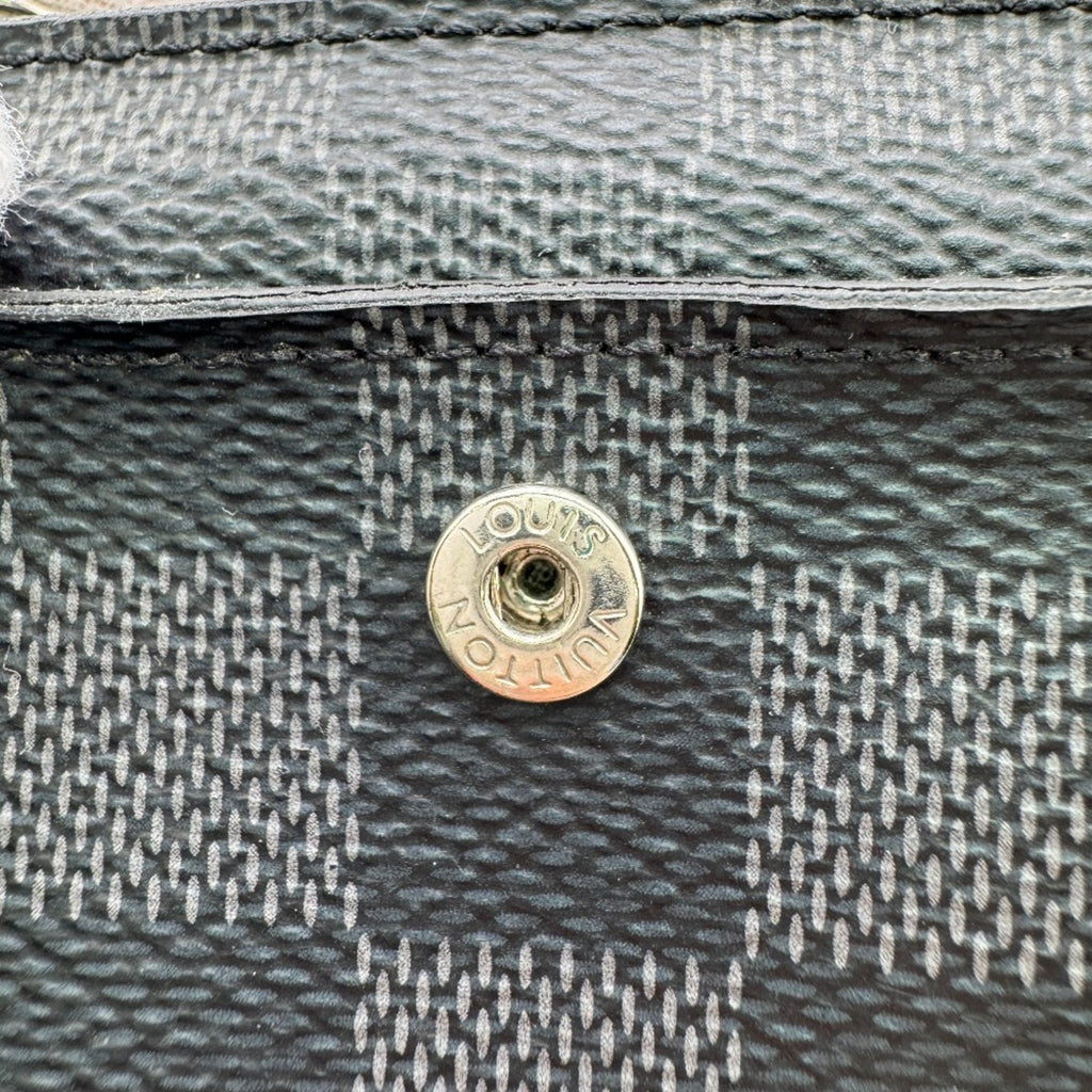 Louis Vuitton Black Gray Leather Wallet