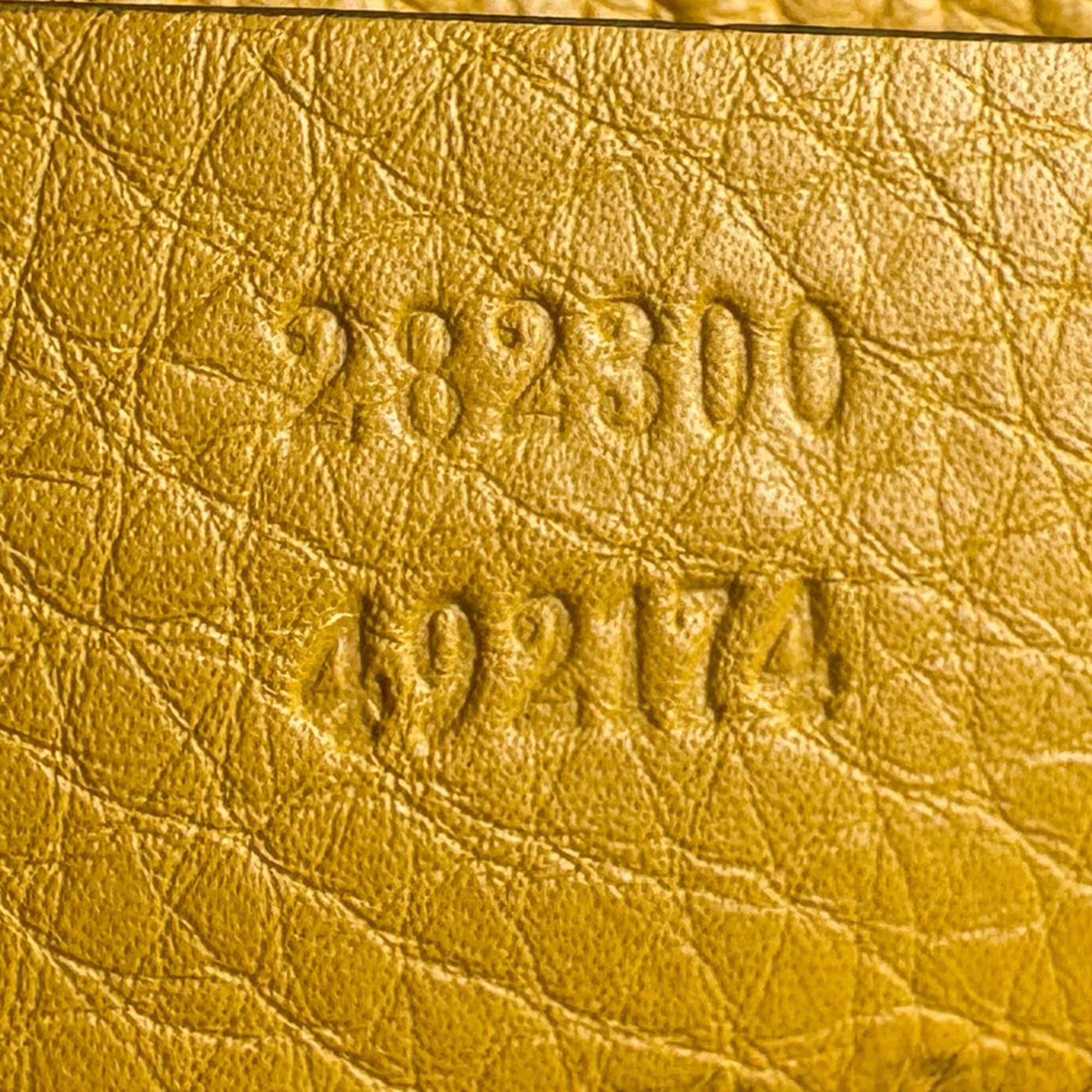 Gucci Brown Yellow Gg Canvas Leather Handbag Shoulder Bag (Pre-Owned)