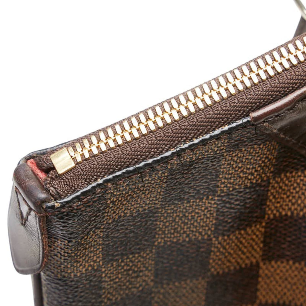 Louis Vuitton Brown Damier Canvas Pvc Leather Shoulder Bag Tote Bag