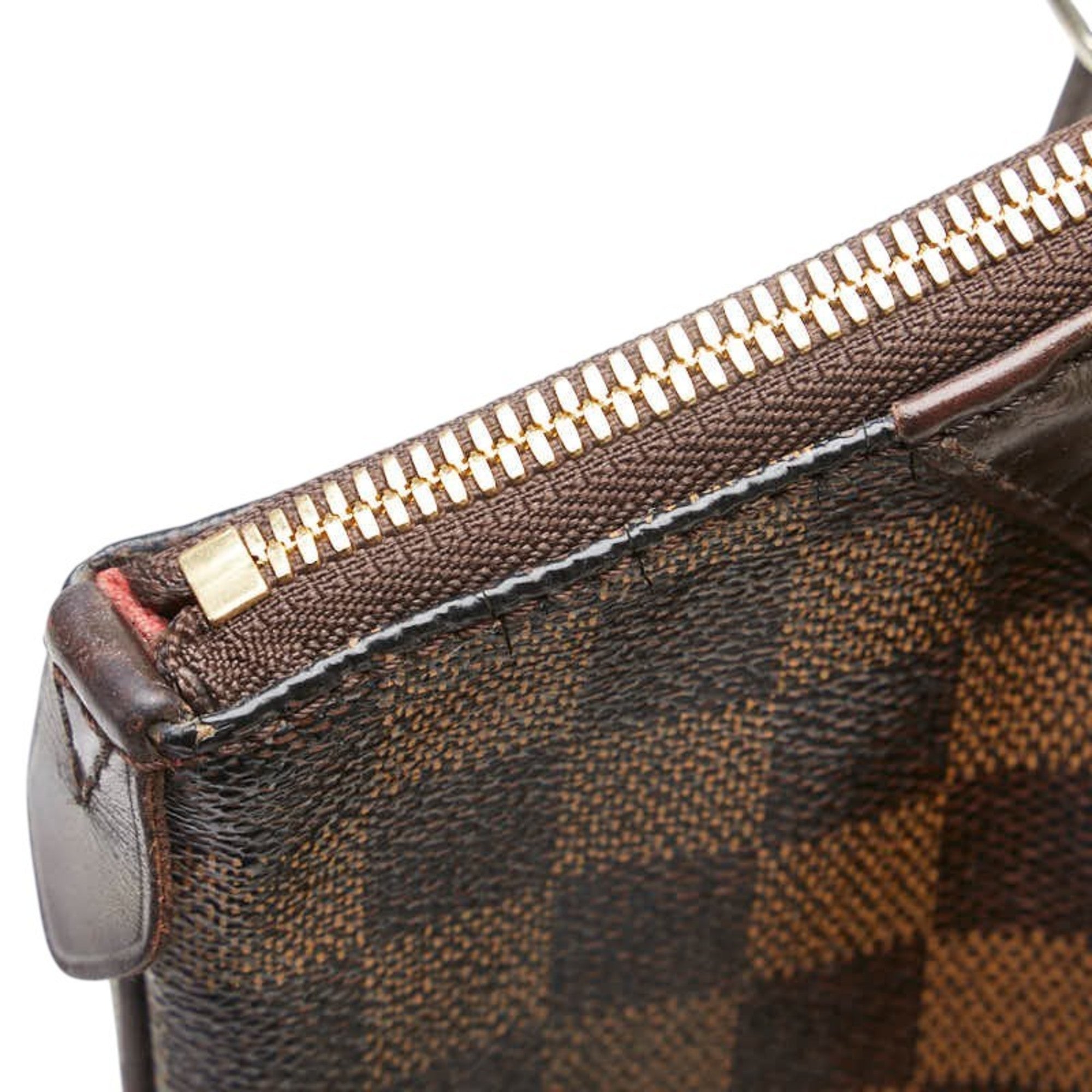 Louis Vuitton Brown Damier Canvas Pvc Leather Shoulder Bag Tote Bag