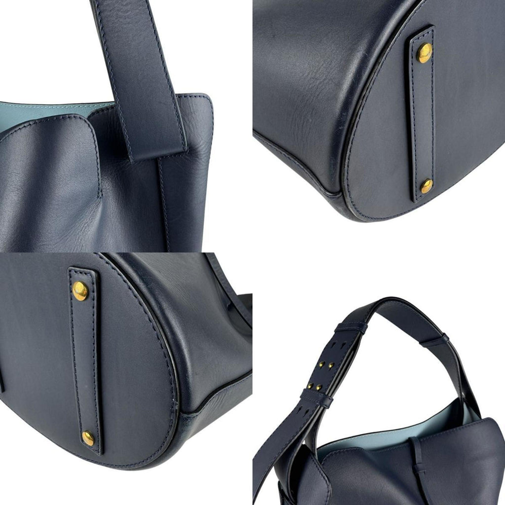 Burberry Navy Leather Shoulder Bag