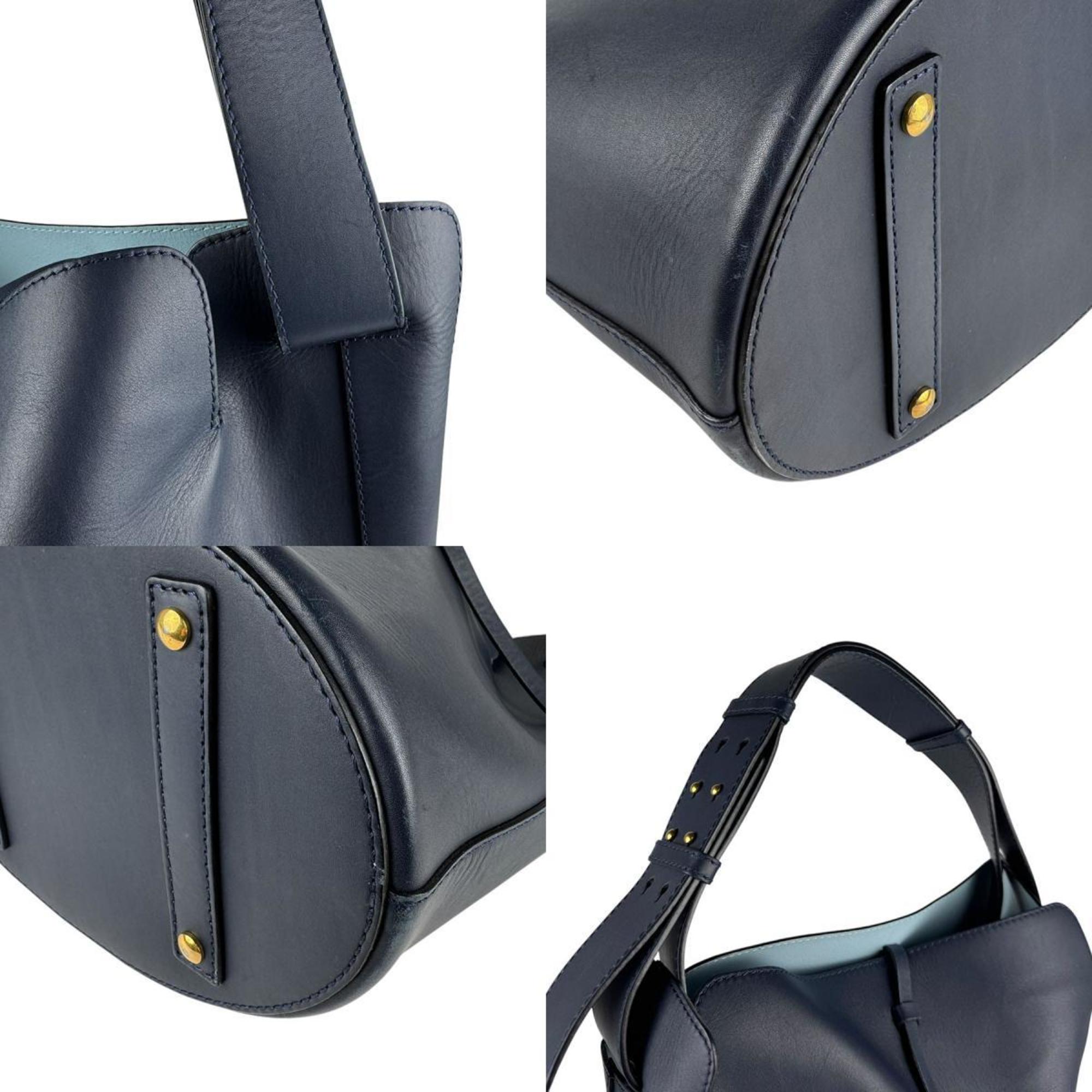 Burberry Navy Leather Shoulder Bag
