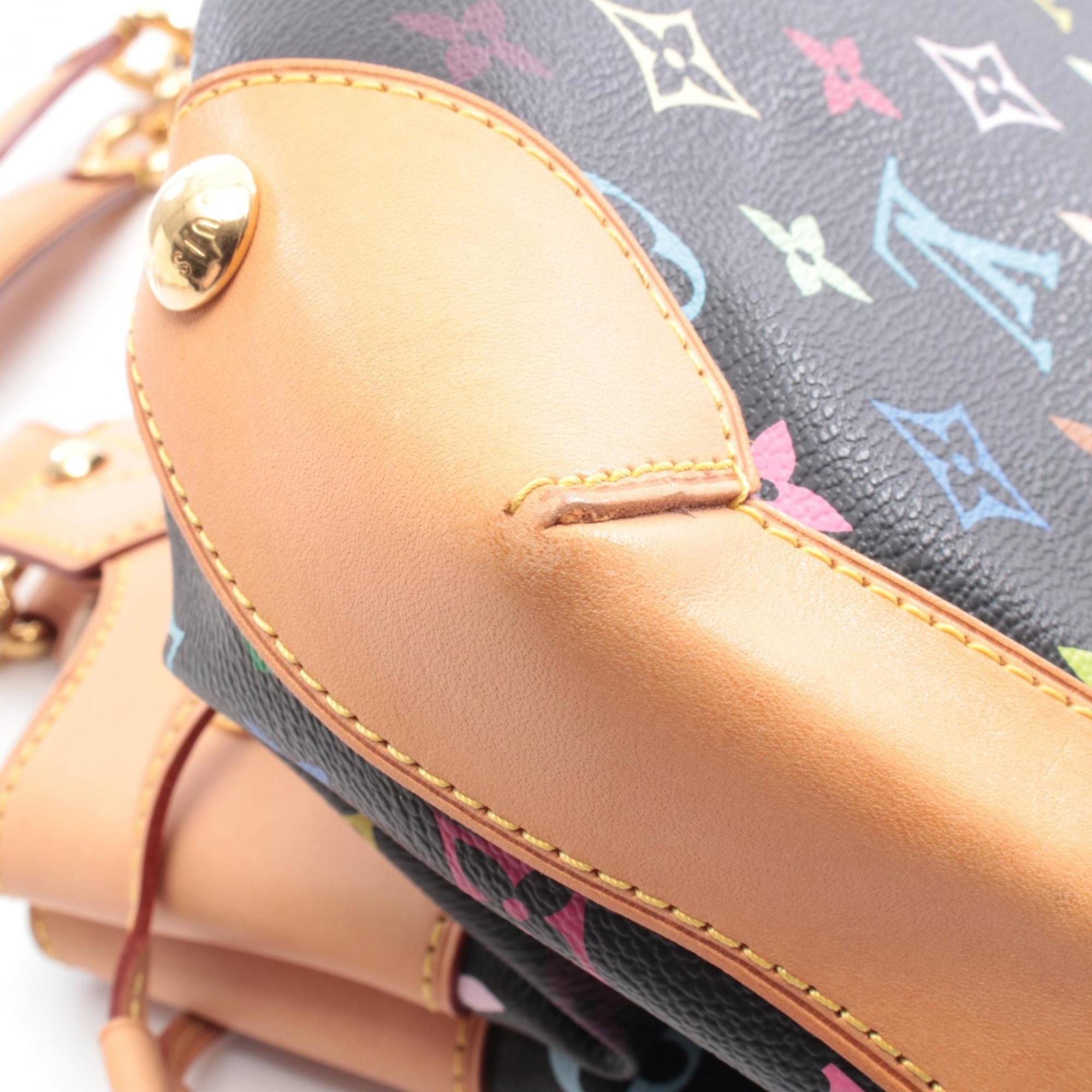 Louis Vuitton Monogram Multicolore Black Coated Canvas Leather Handbag