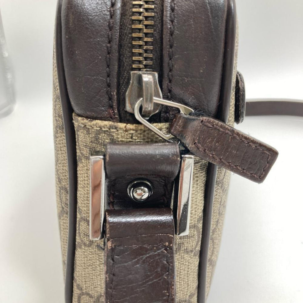 Gucci Beige Brown Gg Supreme Canvas Shoulder Bag (Pre-Owned)