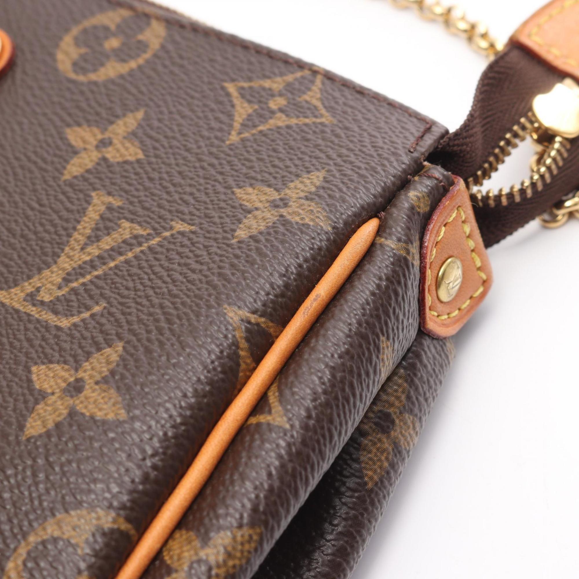 Louis Vuitton Brown Coated Canvas Leather Shoulder Bag