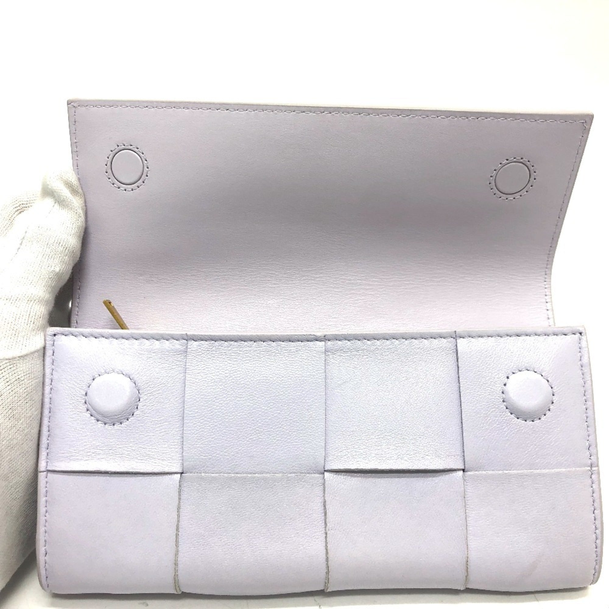 Bottega Veneta Purple Leather Long Wallet (Bi-Fold)