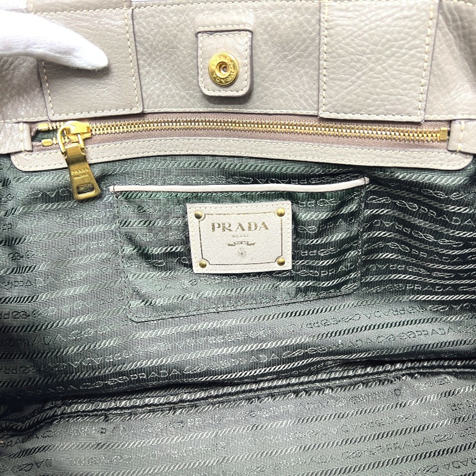 Prada Gray Canapa Handbag Tote Bag